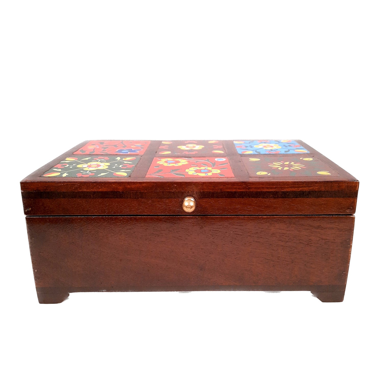 Makeup Storage Box | Jewellery Organizer - 4 Inches- Apkamart #Colour_Brown