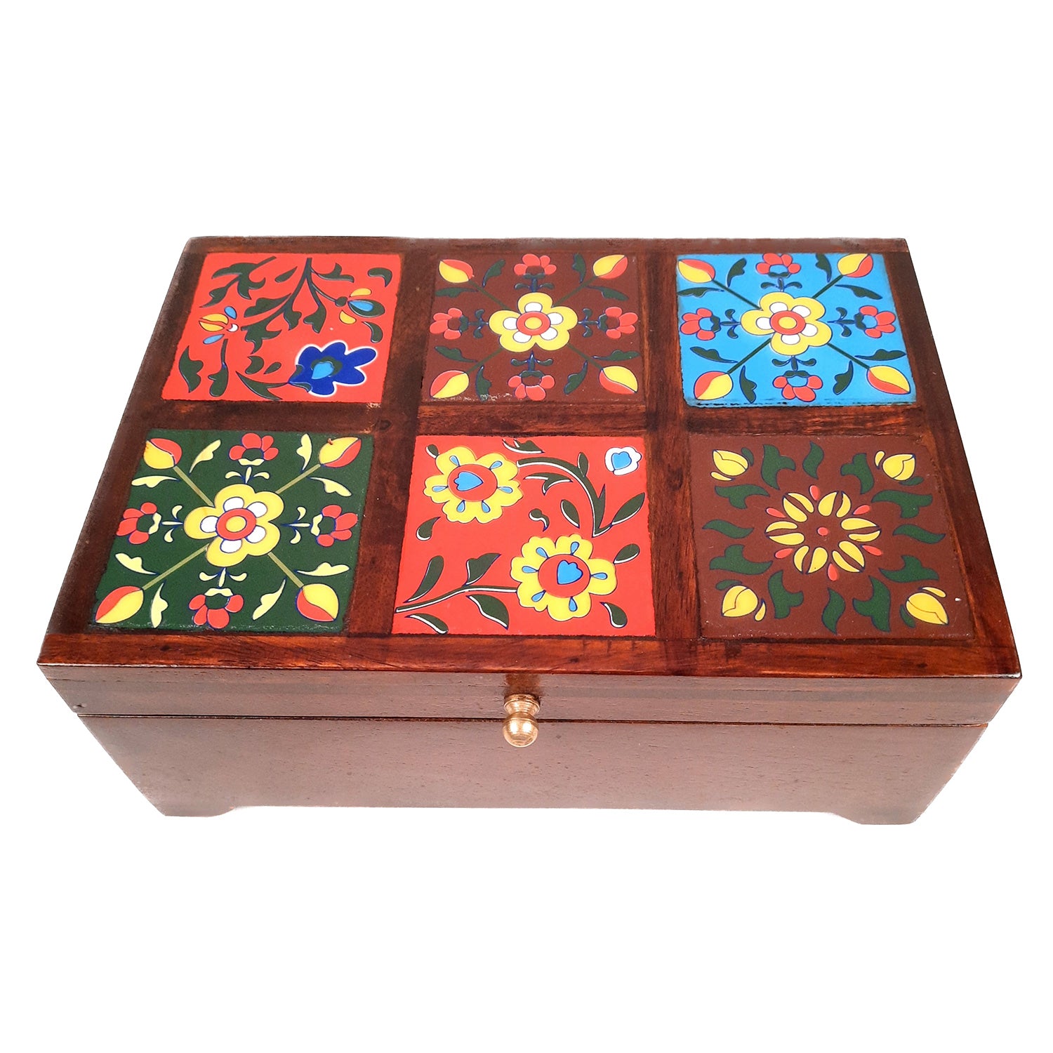 Makeup Storage Box | Jewellery Organizer - 4 Inches- Apkamart #Colour_Brown