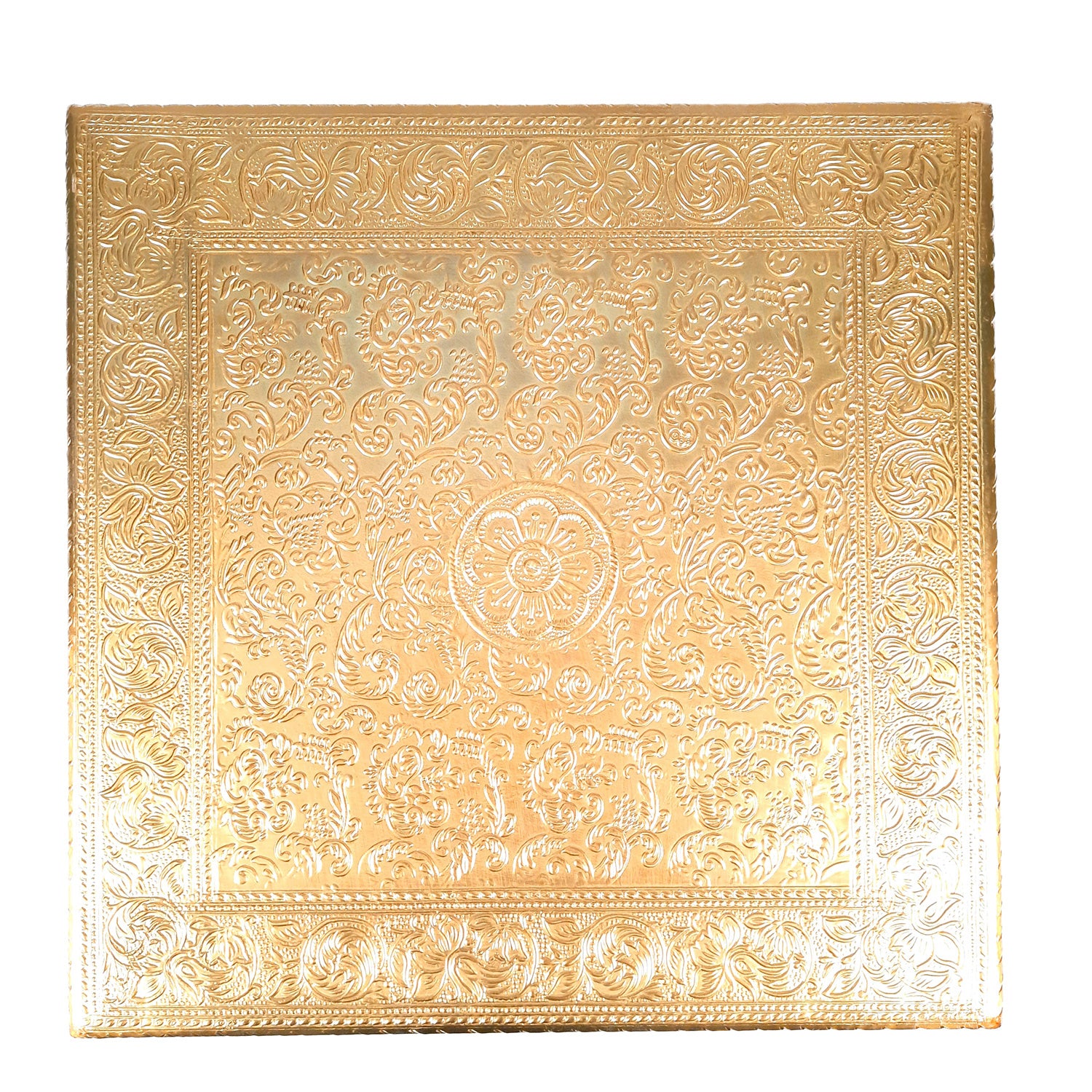 Puja Chowki Bajot | Brass Chauki Wooden - For Pooja, Temple, Home Decor & Sitting - 12 Inch - Apkamart #Style_Design 1