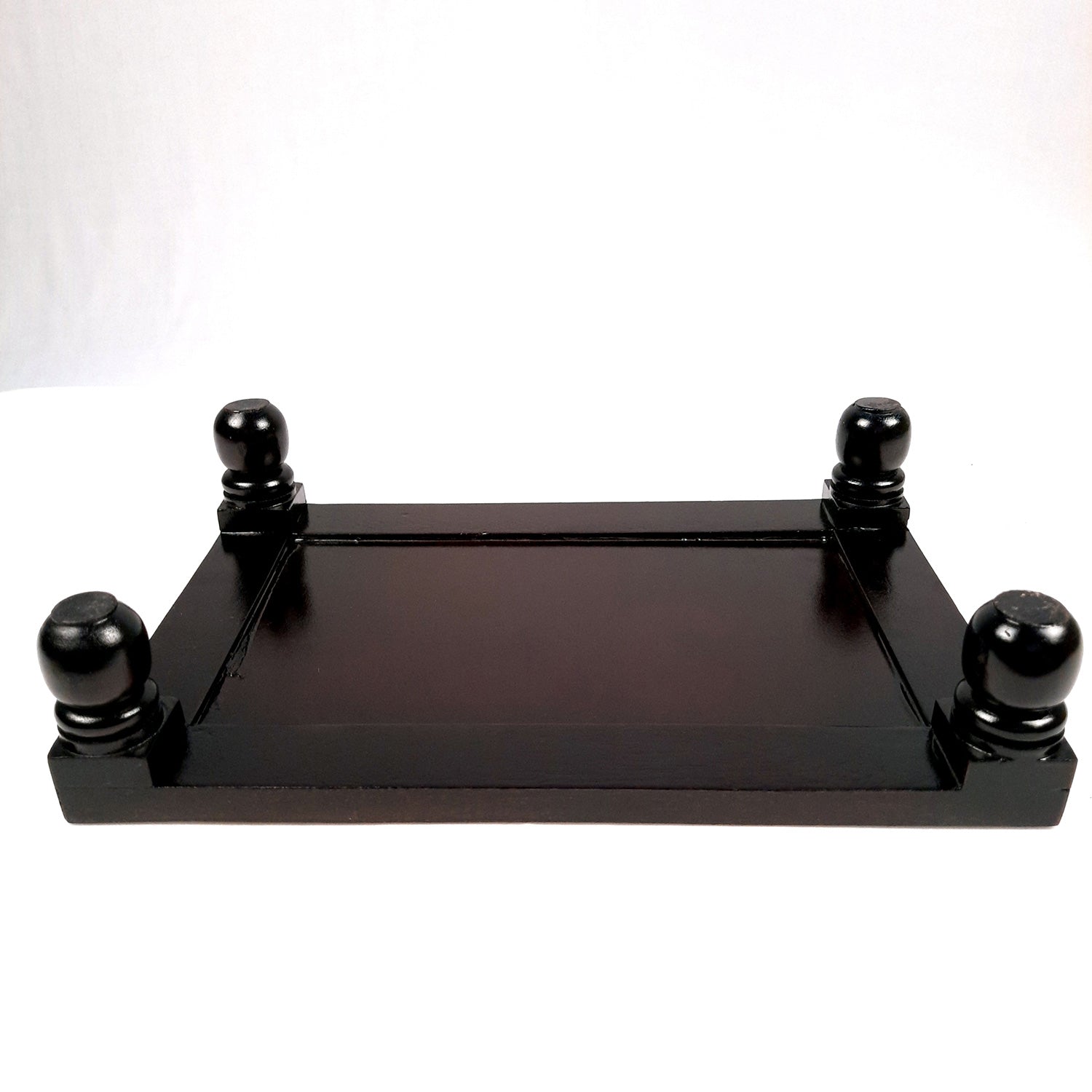 Puja Chowki Bajot | Patla with Ceramic Tile Top | Wooden Peeta - For Pooja, Sitting & Home Decor - 12 Inch - apkamart