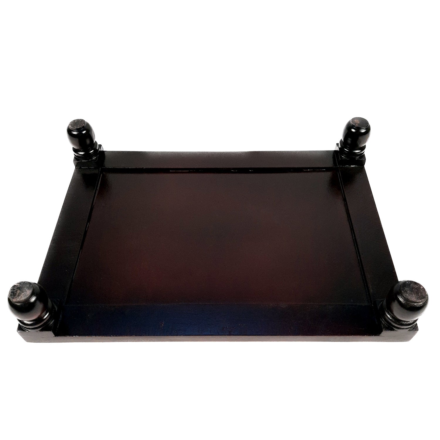 Puja Chowki Bajot Wooden | Patla with Ceramic Tile Top | Peeta - For Sitting, Corner Decor, Plant Stand, Home Decoration & Gift - 14 Inch - Apkamart