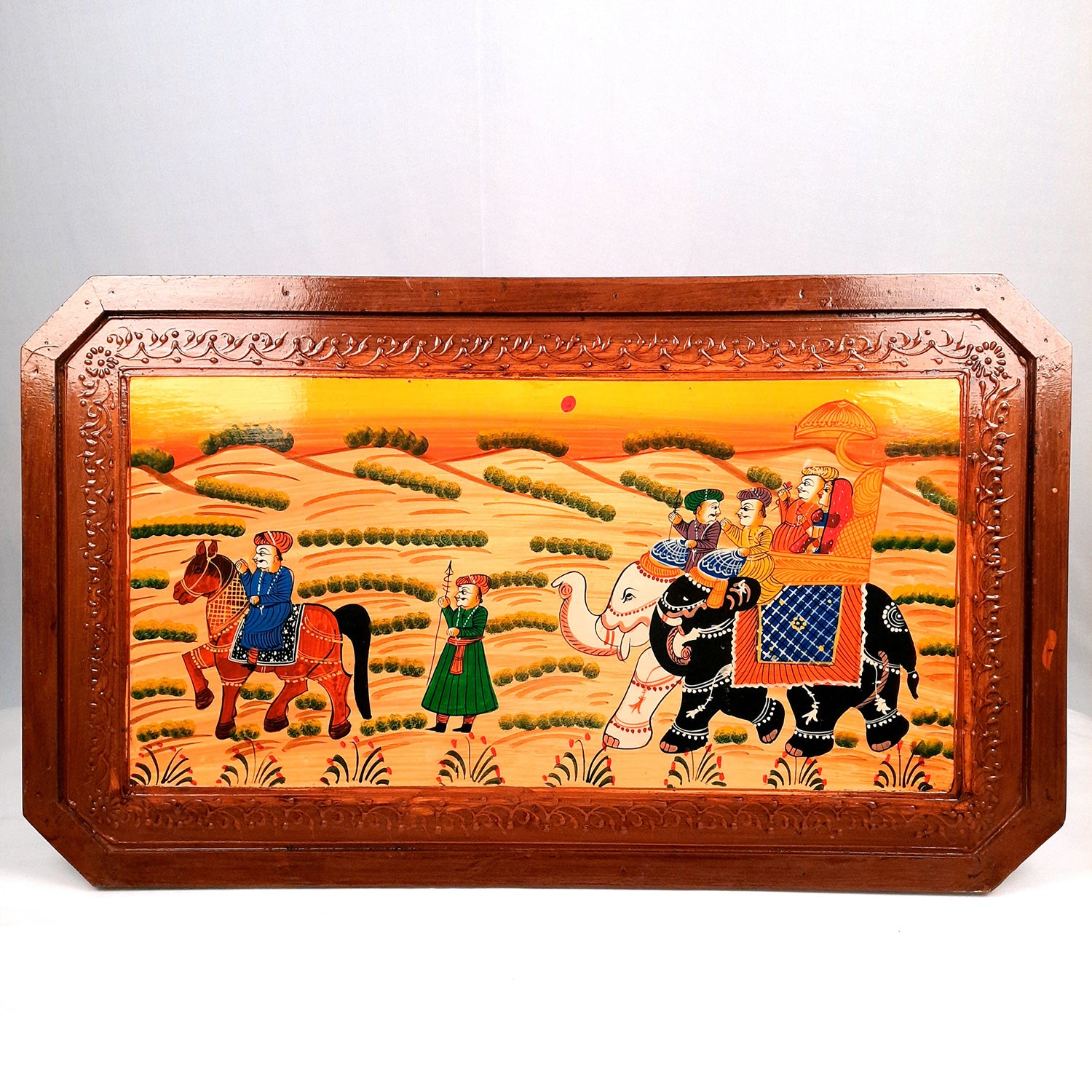 Center Table Wooden | Folding Table Hand Painted - for Living Room, Drawing Room, Home Decor, Balcony & Roof Decoration - 30 Inch - Apkamart