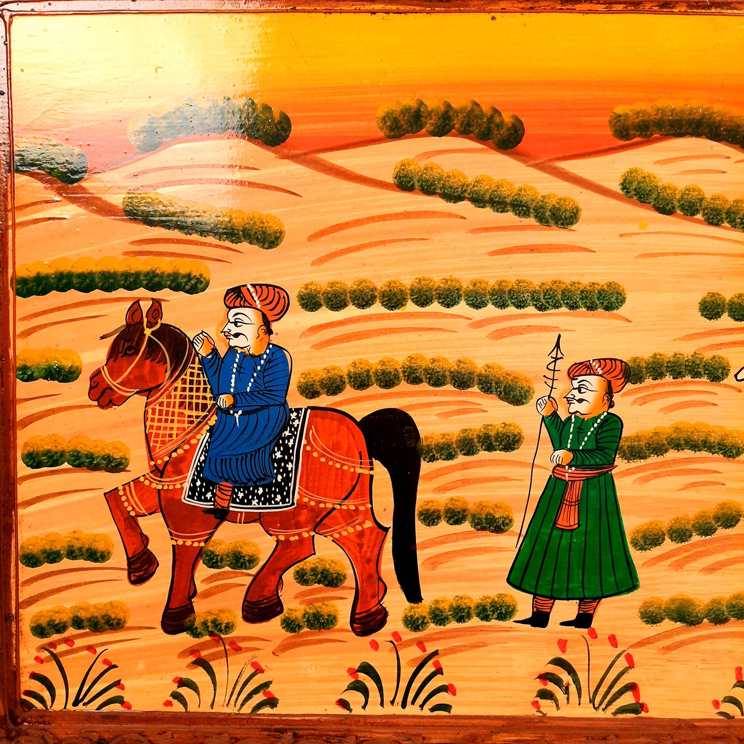 Center Table Wooden | Folding Table Hand Painted - for Living Room, Drawing Room, Home Decor, Balcony & Roof Decoration - 30 Inch - Apkamart