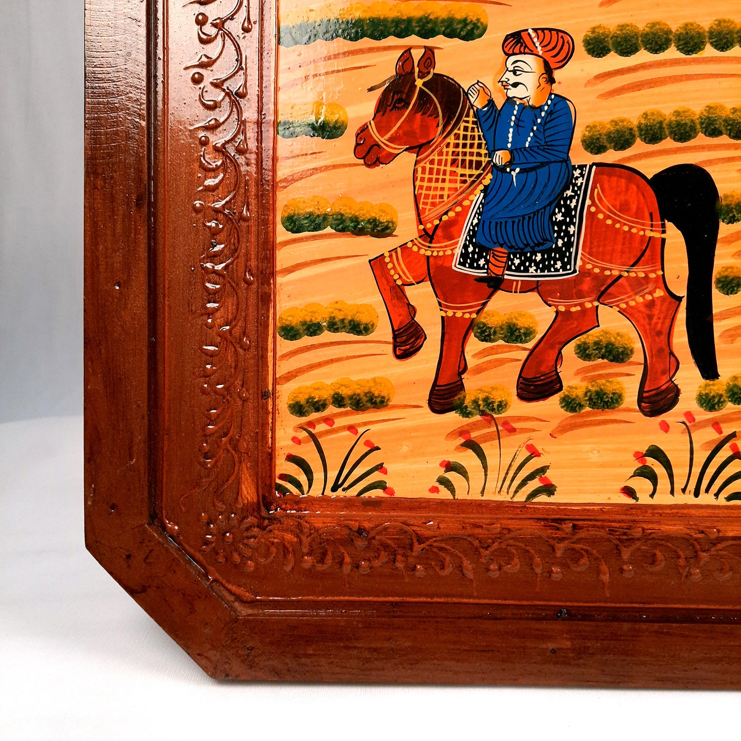 Center Table Wooden | Folding Table Hand Painted - for Living Room, Drawing Room, Home Decor, Balcony & Roof Decoration - 30 Inch - Apkamart