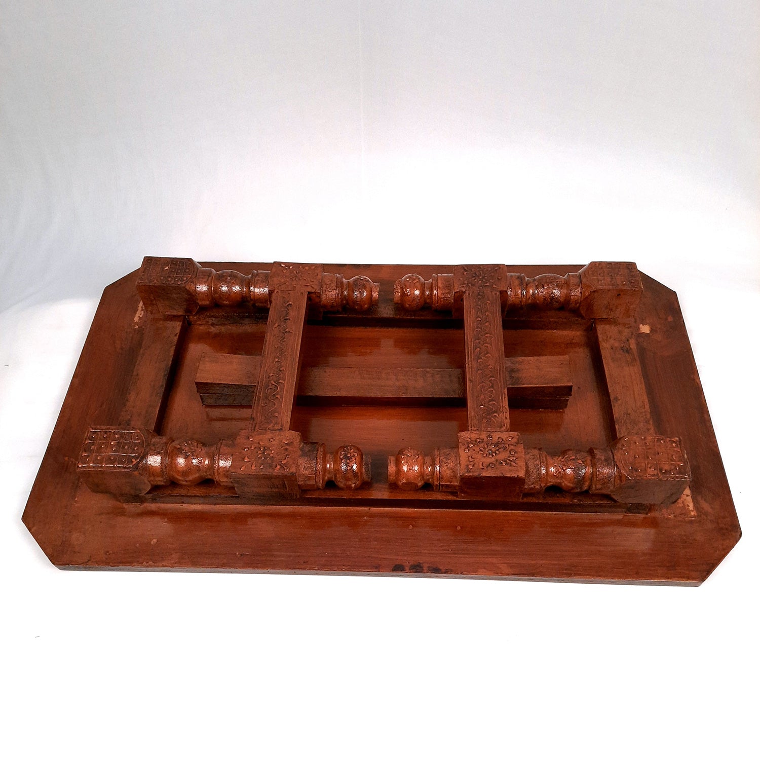 Center Table Wooden | Folding Table Hand Painted - for Living Room, Drawing Room, Home Decor, Balcony & Roof Decoration - 30 Inch - Apkamart