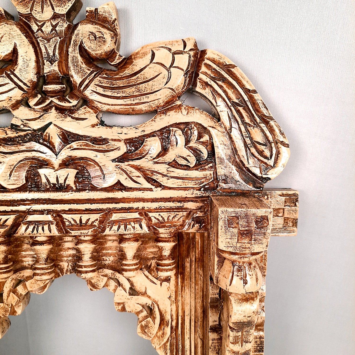 Wooden Jharokha Wall Hanging - Peacock Design | Wall Window Cum Frame | Wall Art - for Home, Wall Decor, Living Room, Hall Way Decoration & Gifts - 27 Inch - Apkamart