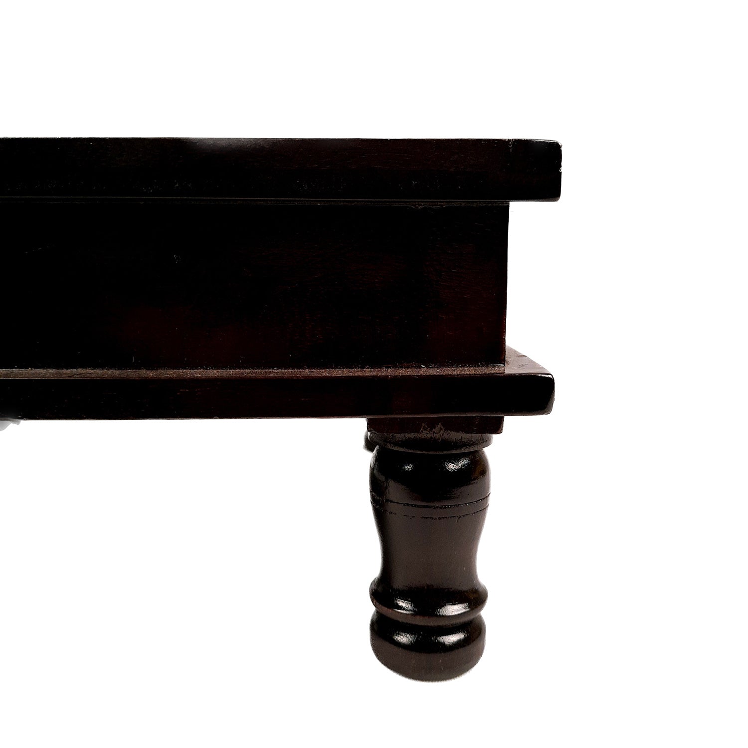 Wooden Puja Chowki with Ceramic Tile Top | Peeta / Patla - For Pooja, Weddings, Home Decor & Festivals - 13 Inches - Apkamart