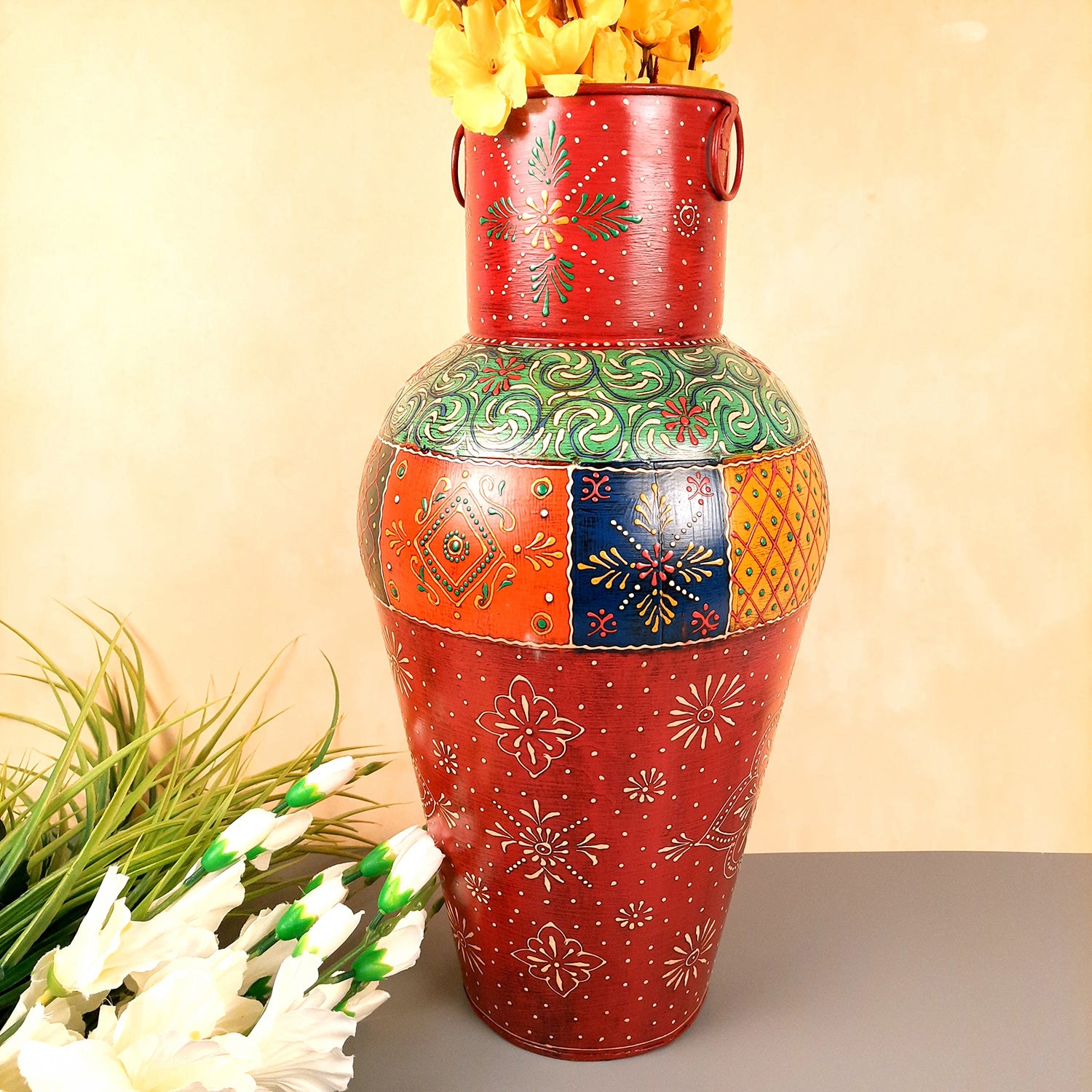 Decorative Flower Pot | Big Flower Vase - for Corners, Living Room & Home Decor -18 Inch - apkamart