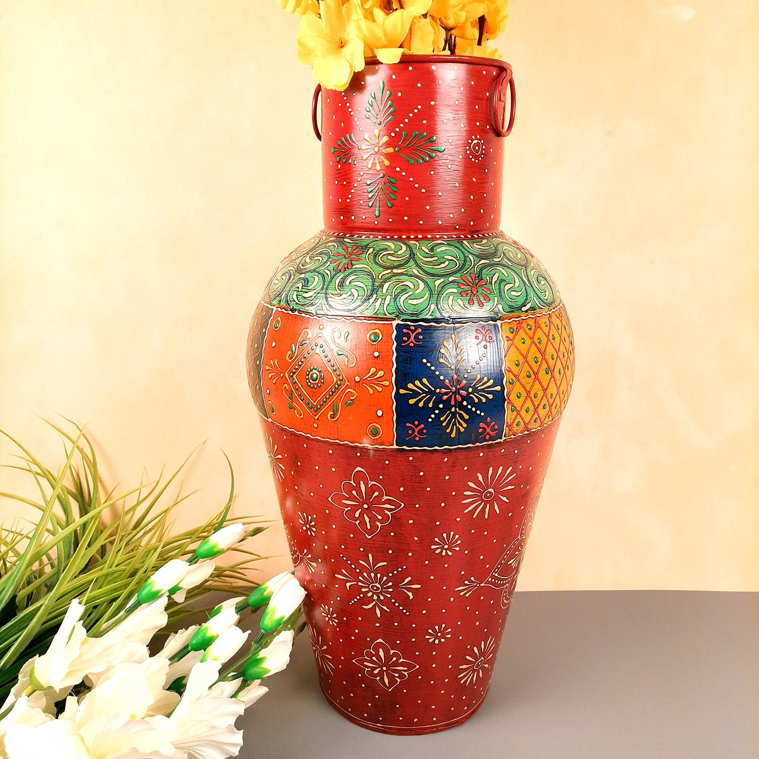 Decorative Flower Pot | Big Flower Vase - for Corners, Living Room & Home Decor -18 Inch - apkamart