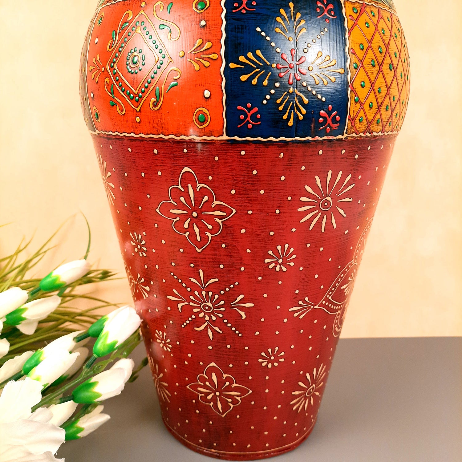 Decorative Flower Pot | Big Flower Vase - for Corners, Living Room & Home Decor -18 Inch - apkamart