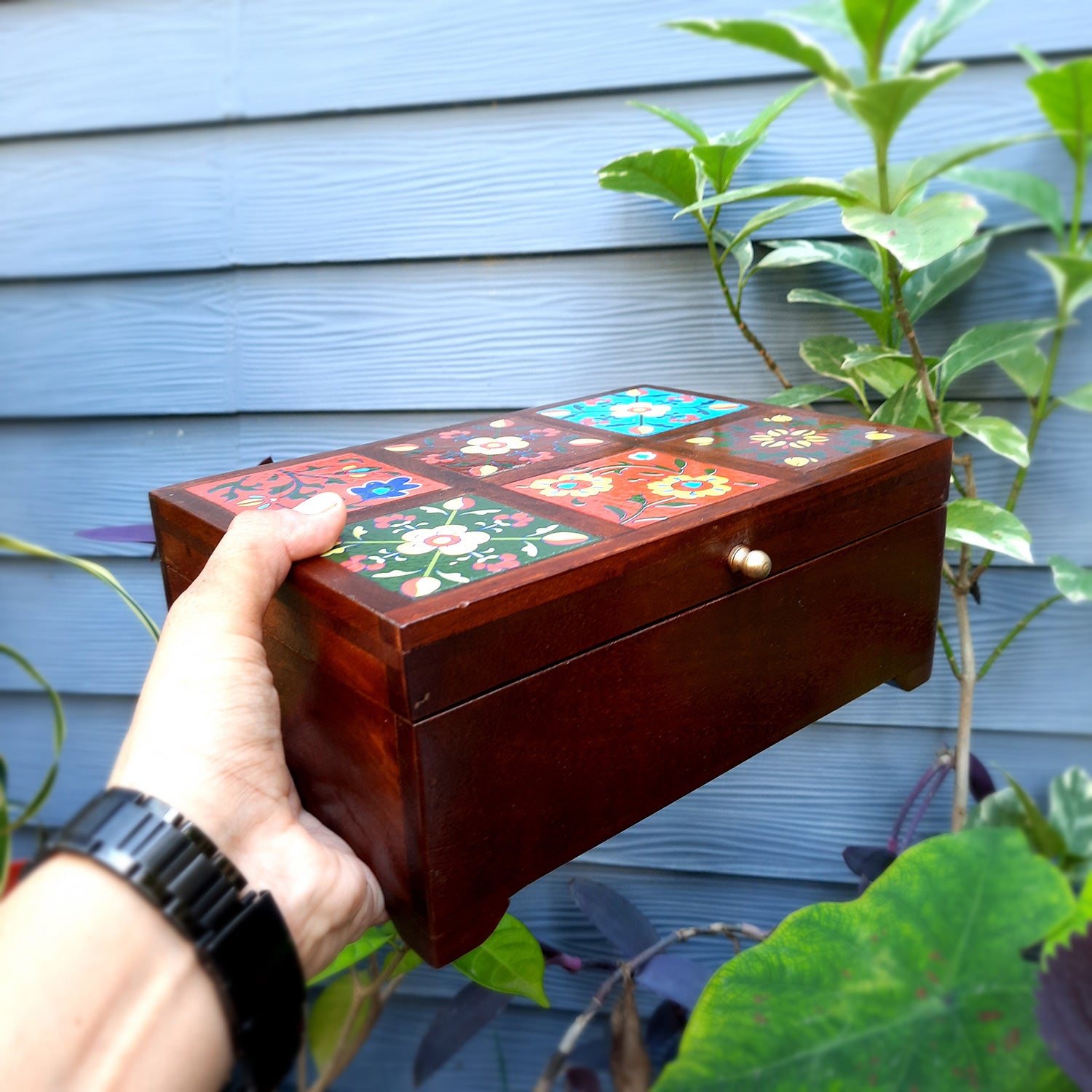 Makeup Storage Box | Jewellery Organizer - 4 Inches- Apkamart #Colour_Brown