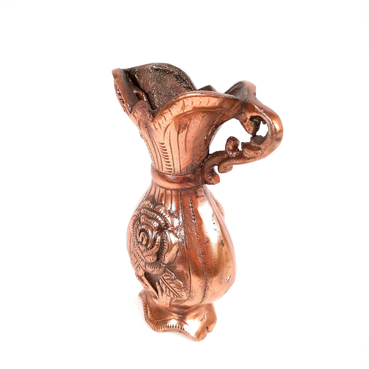 Vase | Flower Pot - Metal | Showpiece Cum Vase - for Home Decoration, Living Room, Table, Shelf, Office , Interior Decor | Gifts for All Occasions - 8 Inches