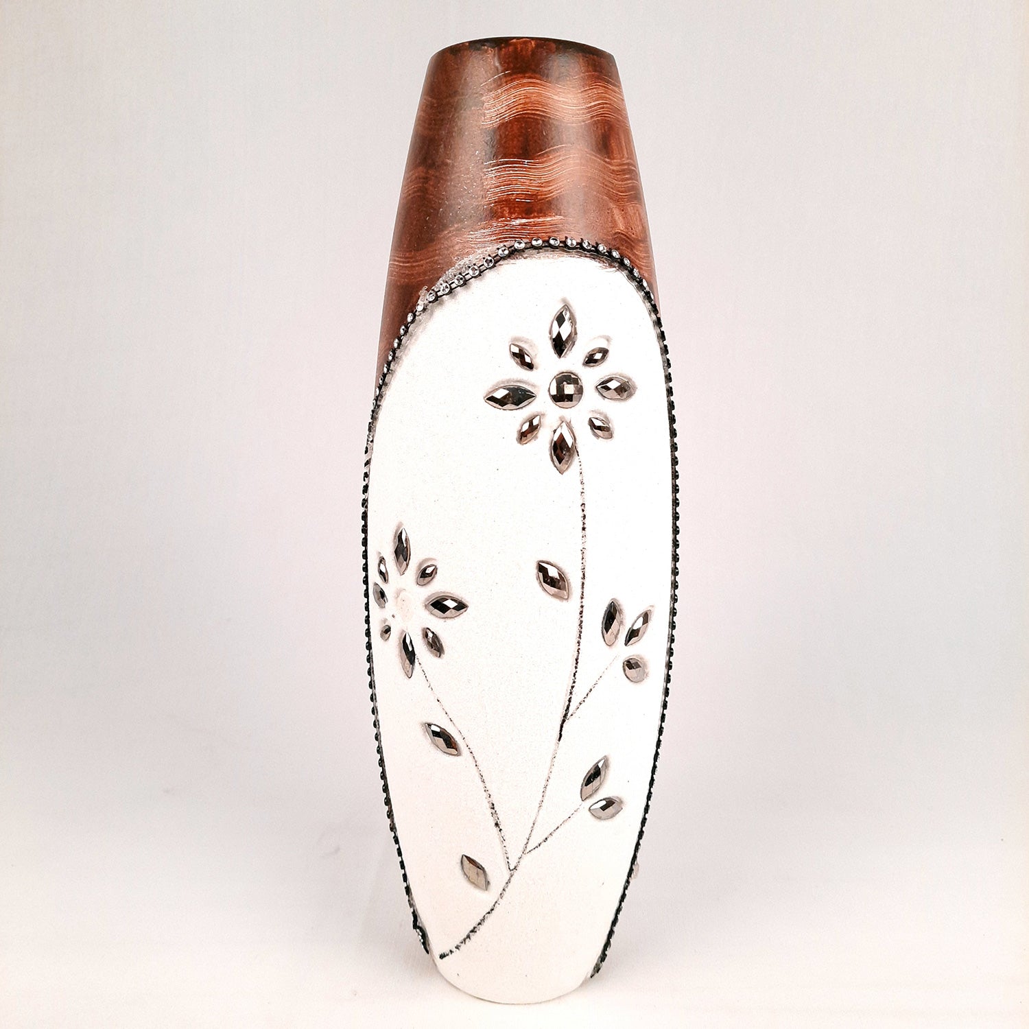 Flower Vase Marble - Peacock Design for Table Decoration | Handcrafted Flower Pot - for Home, Shelf, Living Room, Entrance Decor & Wedding / Housewarming Gifts - 10 inch - Apkamart #Style_Design 2