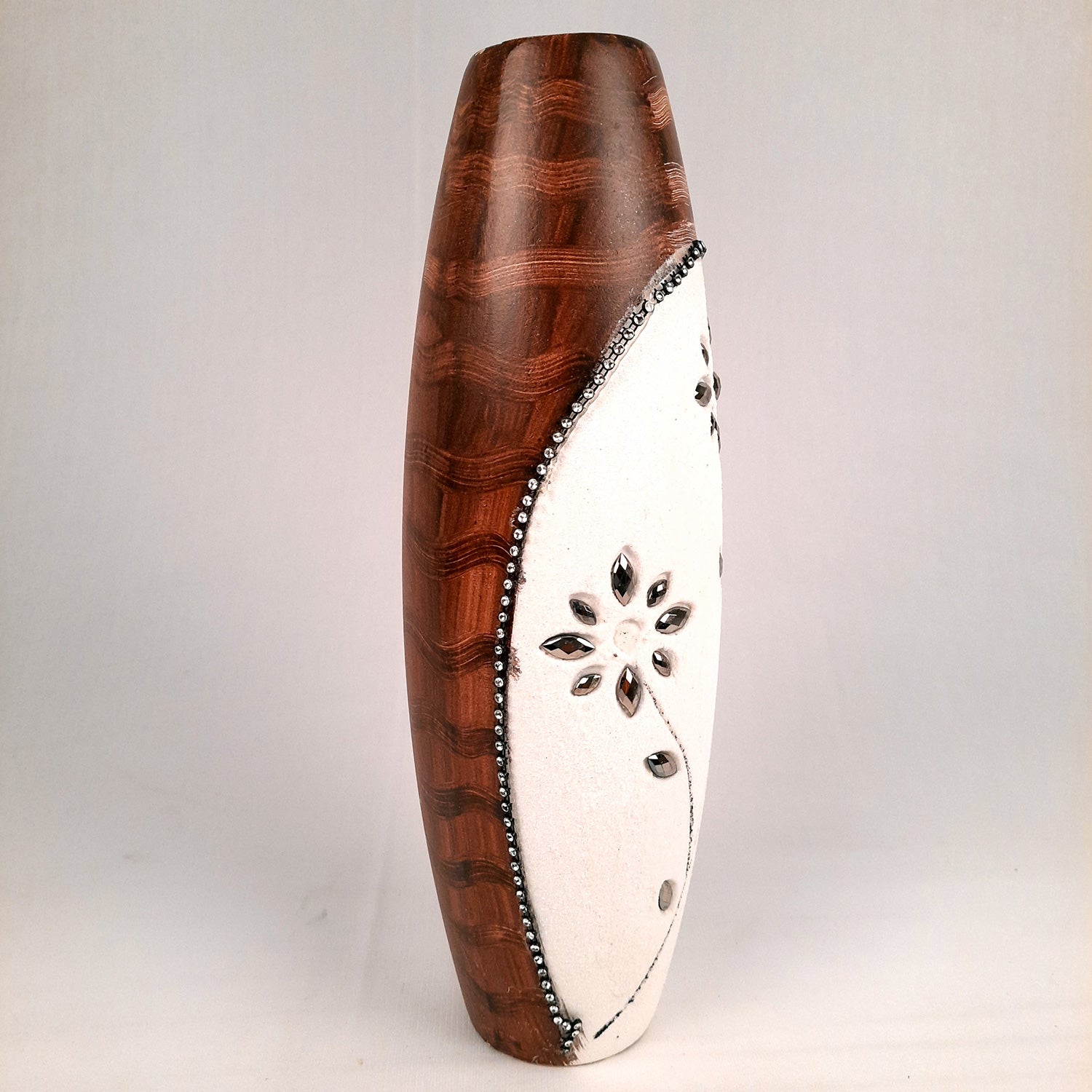 Flower Vase Marble - Peacock Design for Table Decoration | Handcrafted Flower Pot - for Home, Shelf, Living Room, Entrance Decor & Wedding / Housewarming Gifts - 10 inch - Apkamart #Style_Design 2