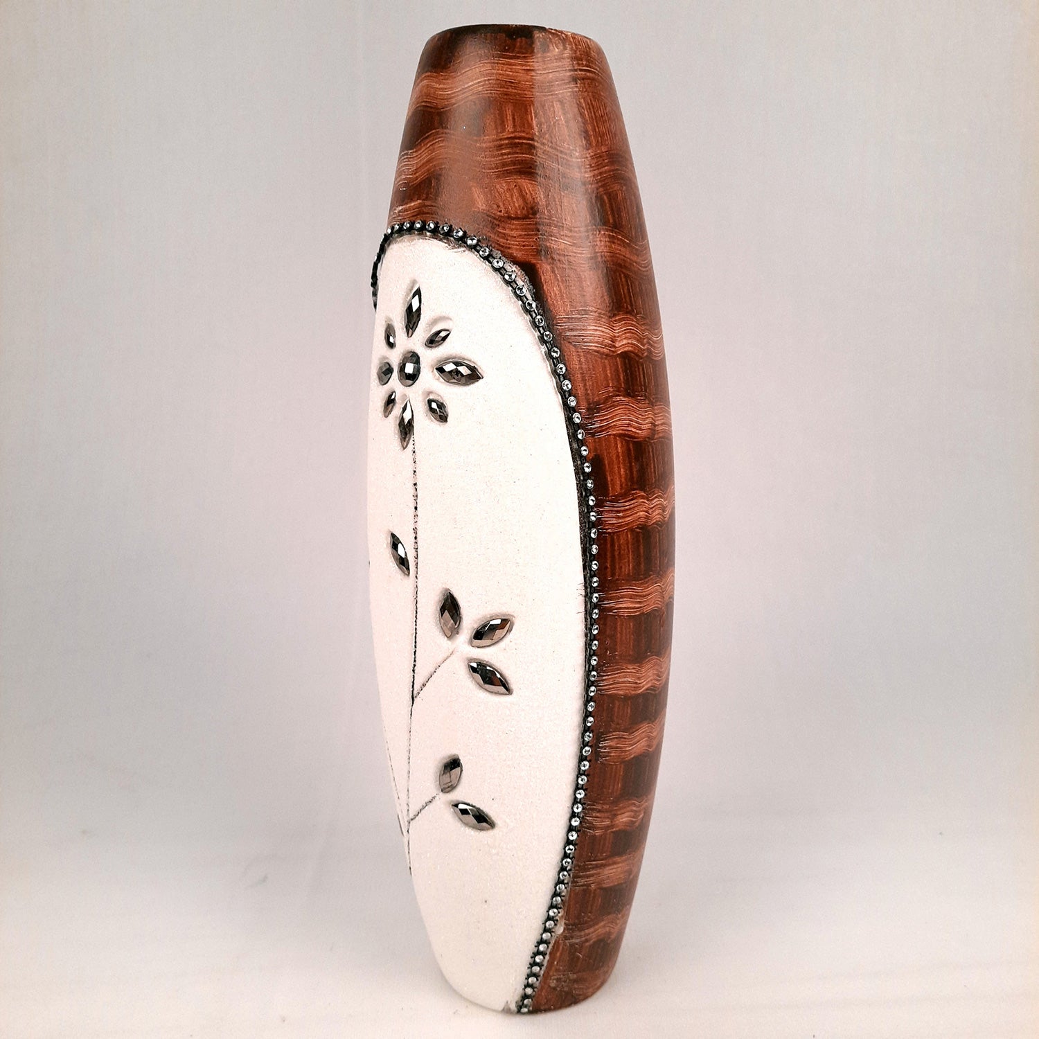 Flower Vase Marble - Peacock Design for Table Decoration | Handcrafted Flower Pot - for Home, Shelf, Living Room, Entrance Decor & Wedding / Housewarming Gifts - 10 inch - Apkamart #Style_Design 2