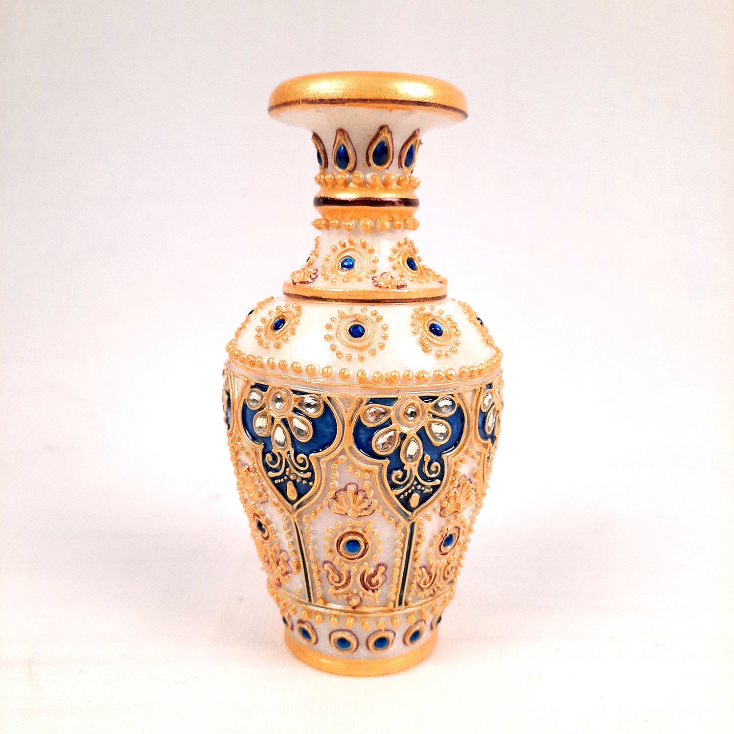 Flower Vase Marble| Flower Pot - For Home, Table Decor, Living Room & Gifts - 6 inches - Apkamart