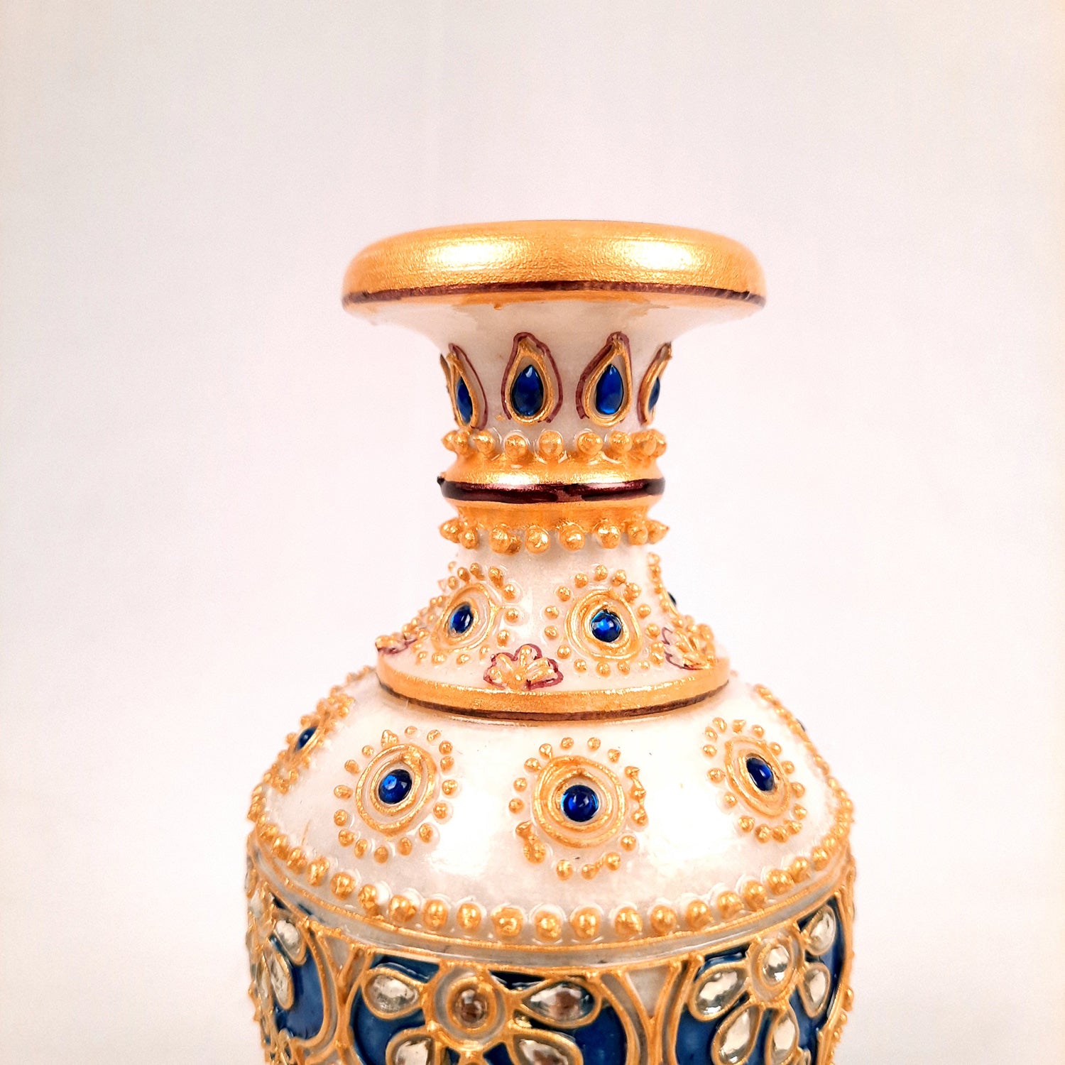Flower Vase Marble| Flower Pot - For Home, Table Decor, Living Room & Gifts - 6 inches - Apkamart