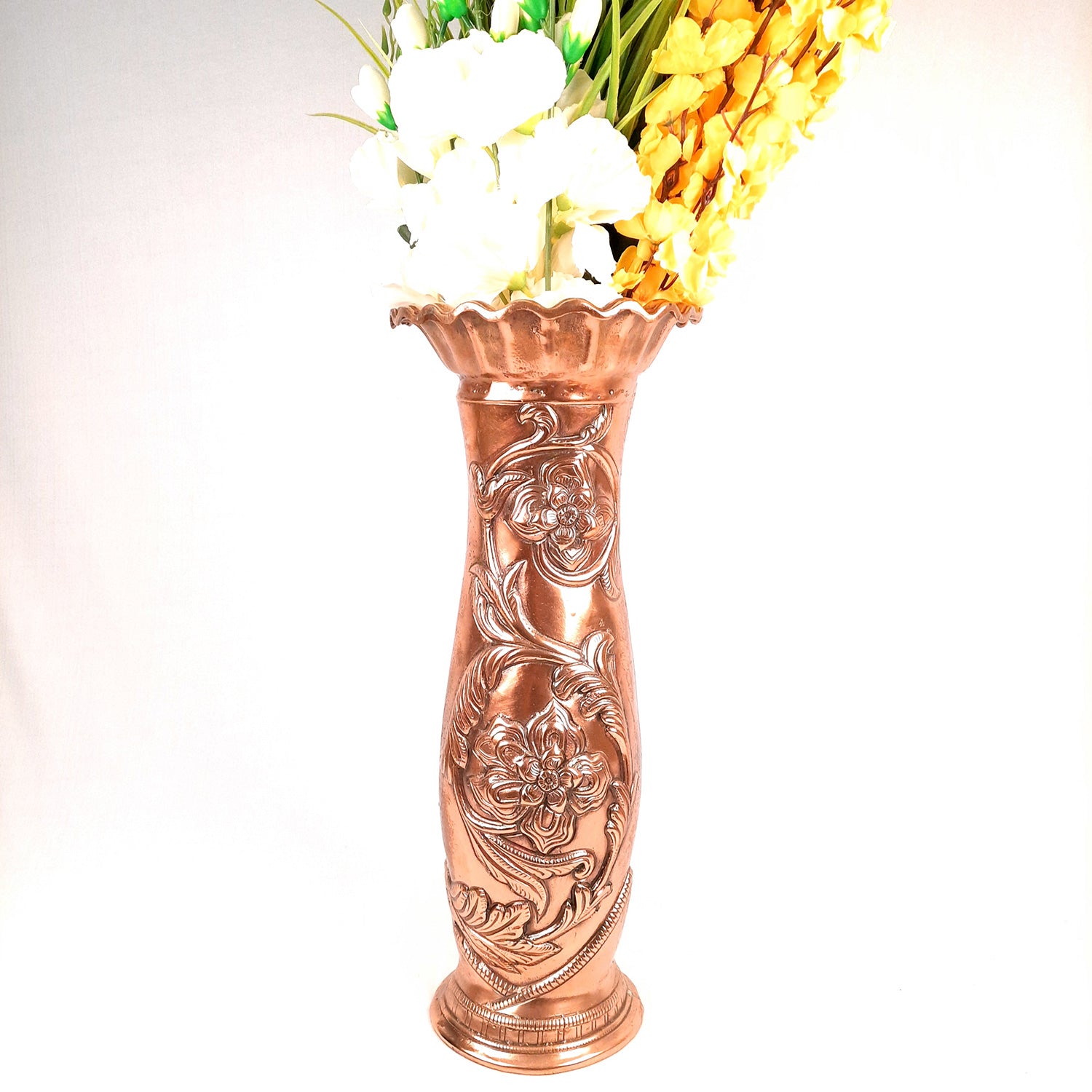 Flower Vase Big | Flower Pot for Corners - Metal | Floor Vase - For Home, Living Room, Entrance, Office & Hall Decoration | House Warming & Festival Gift - 20 inch