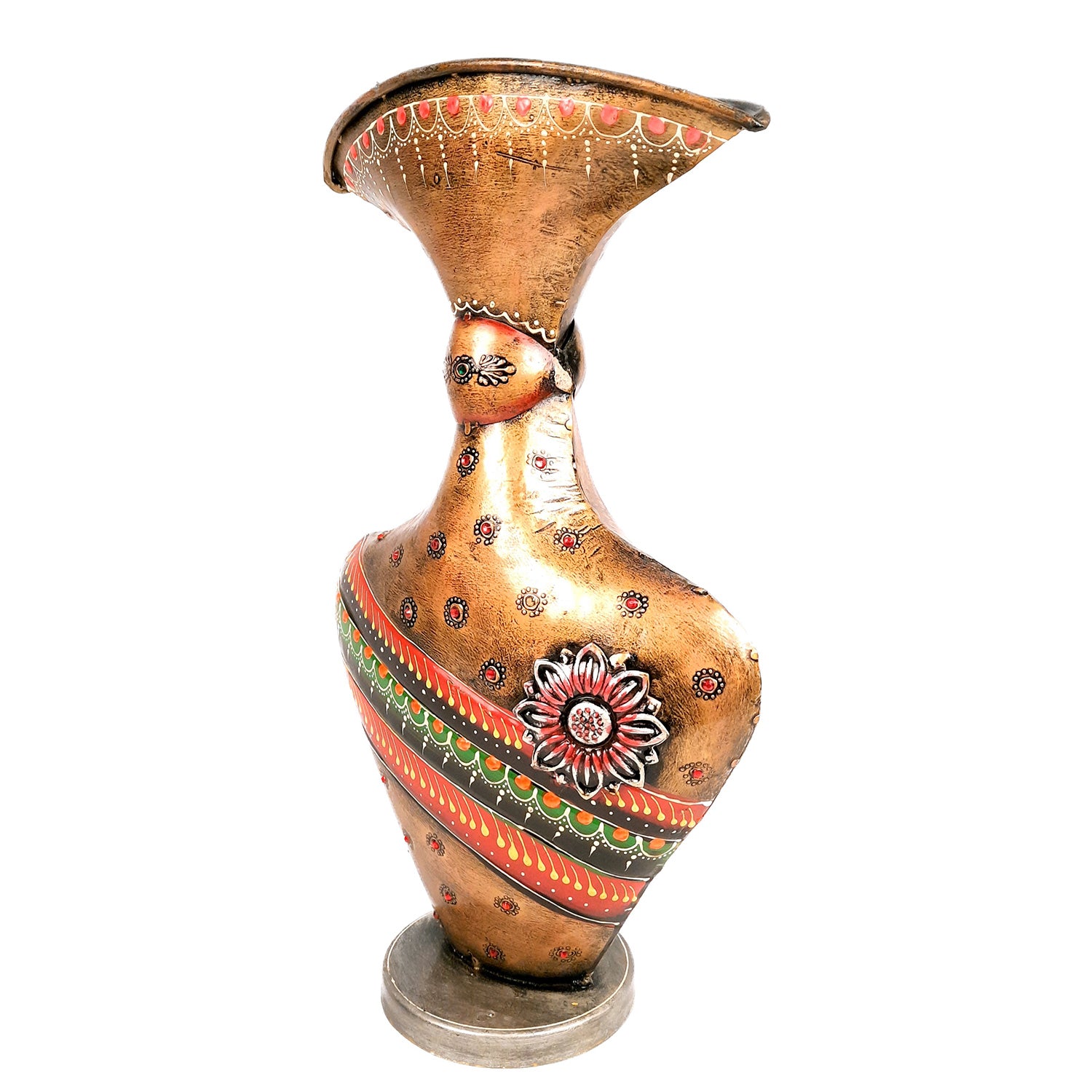 Flower Pot | Antique Table Vase - For Home, Living Room & Entrance Decor - 17 Inch - Apkamart