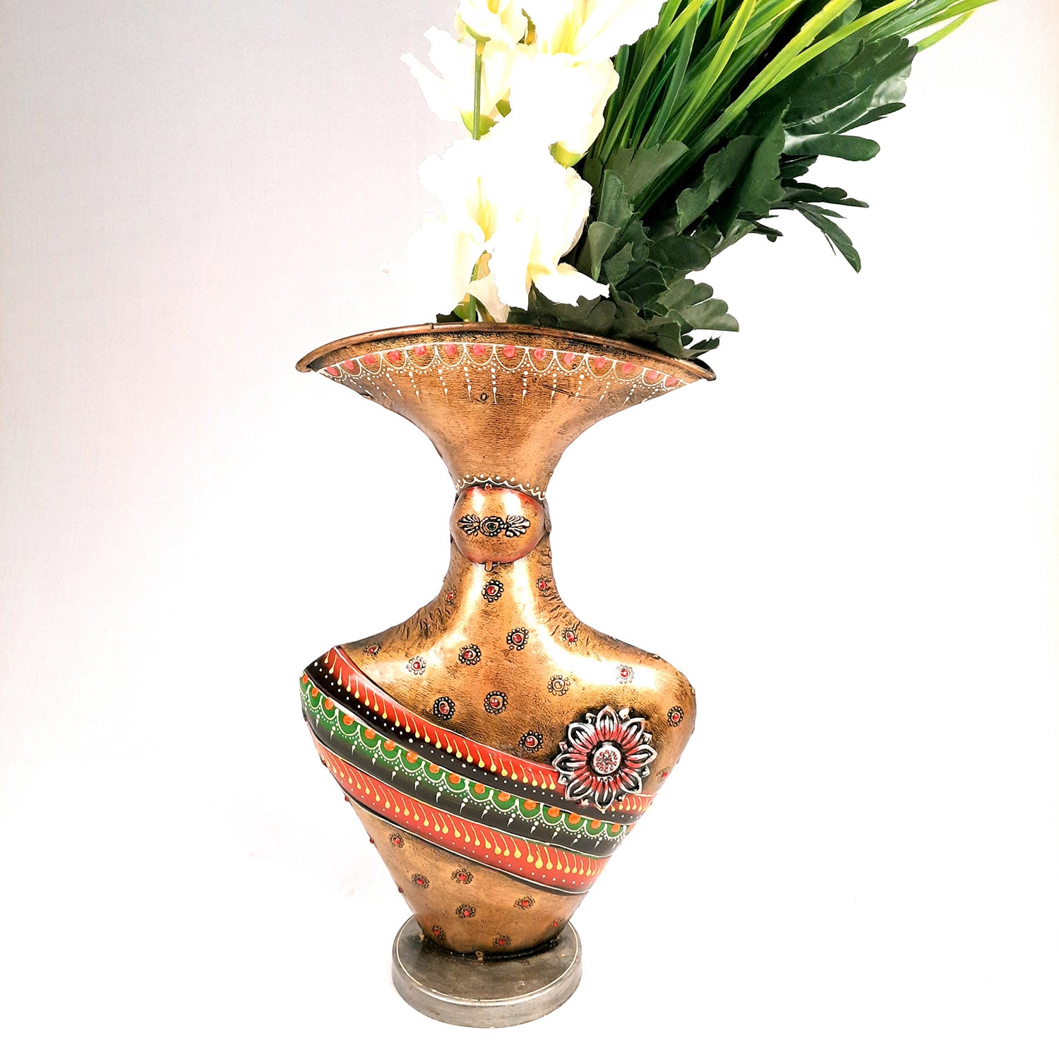 Flower Pot | Antique Table Vase - For Home, Living Room & Entrance Decor - 17 Inch - Apkamart