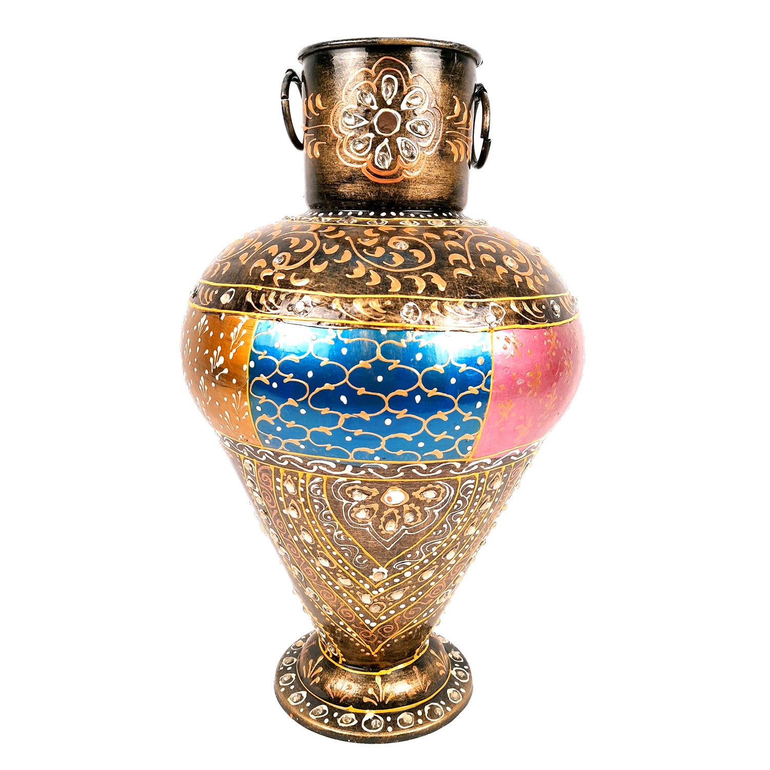 Flower Pot | Vase - Metal - for Home Decoration, Living Room, Table, Shelf, Office & Interior Decor | House Warming & Festival Gift - 14 Inch