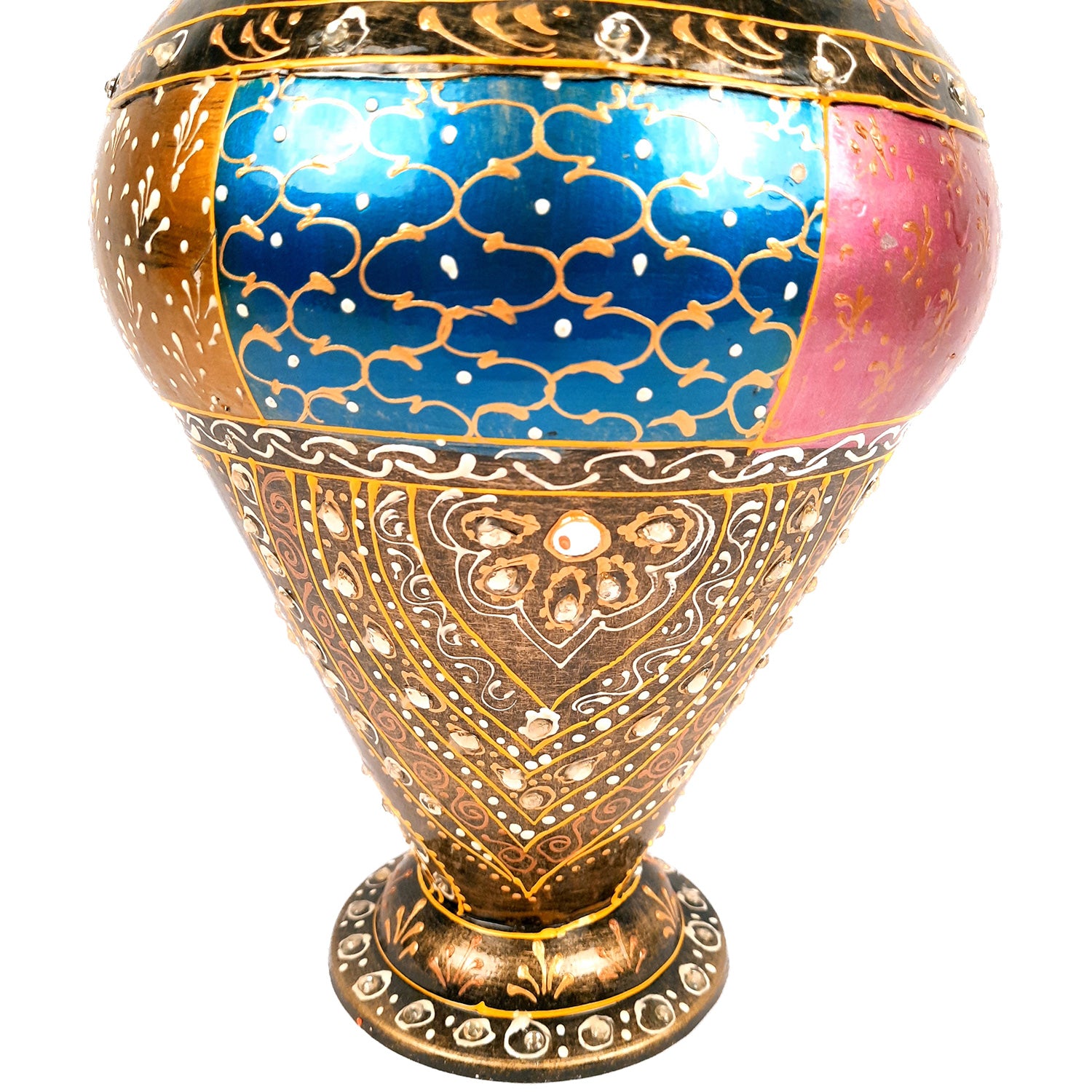 Flower Pot | Vase - Metal - for Home Decoration, Living Room, Table, Shelf, Office & Interior Decor | House Warming & Festival Gift - 14 Inch