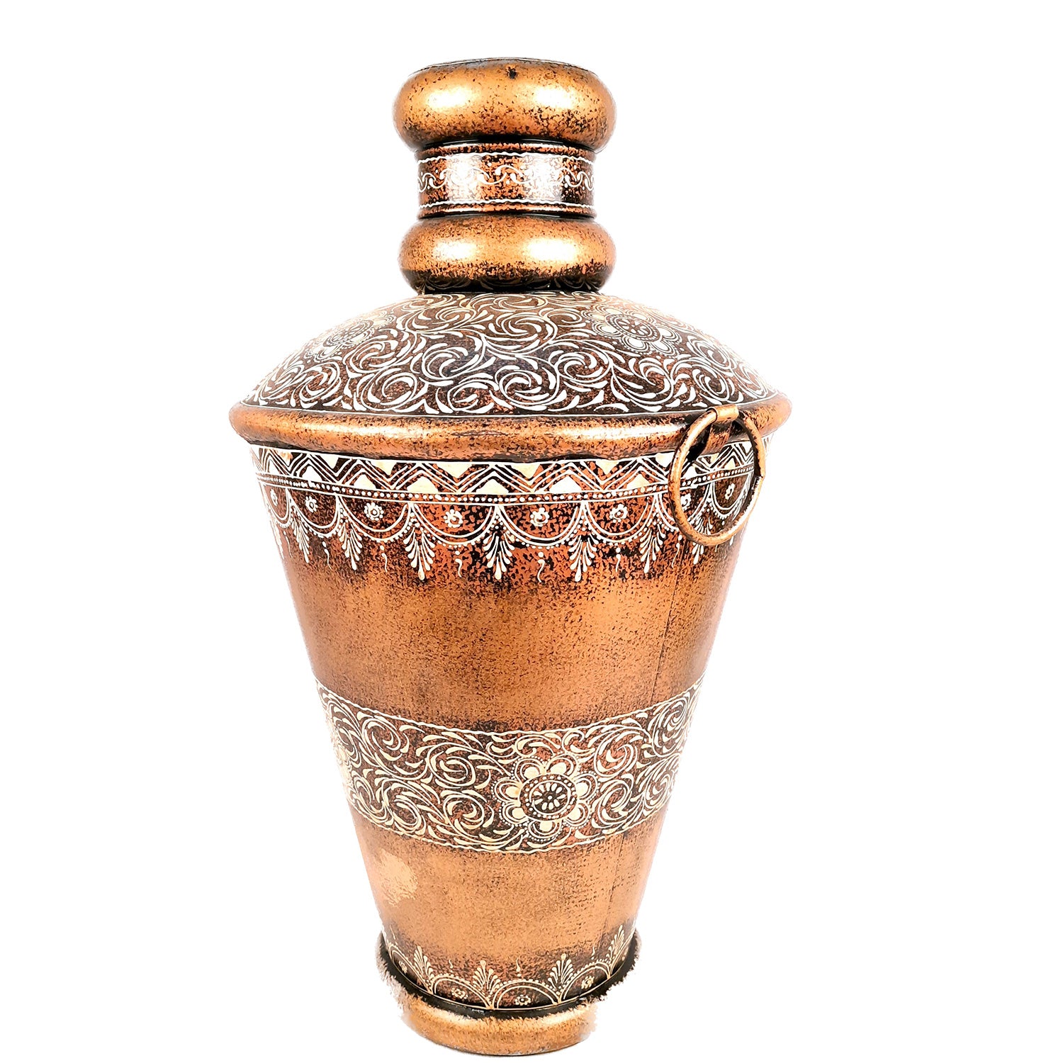 Big Flower Vase | Corner Metal Vase | Long Vases - For Home Decor, Living Room, Entrance, Hallway & Gifts - 25 Inch - Apkamart