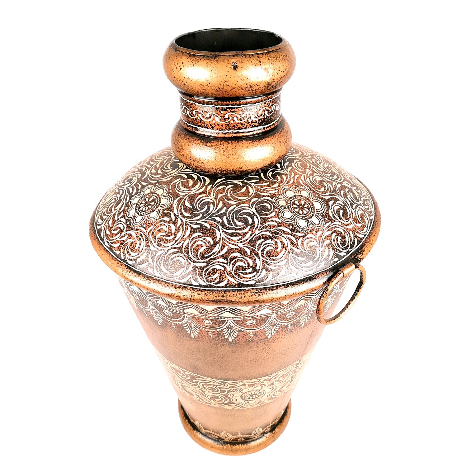 Big Flower Vase | Corner Metal Vase | Long Vases - For Home Decor, Living Room, Entrance, Hallway & Gifts - 25 Inch - Apkamart