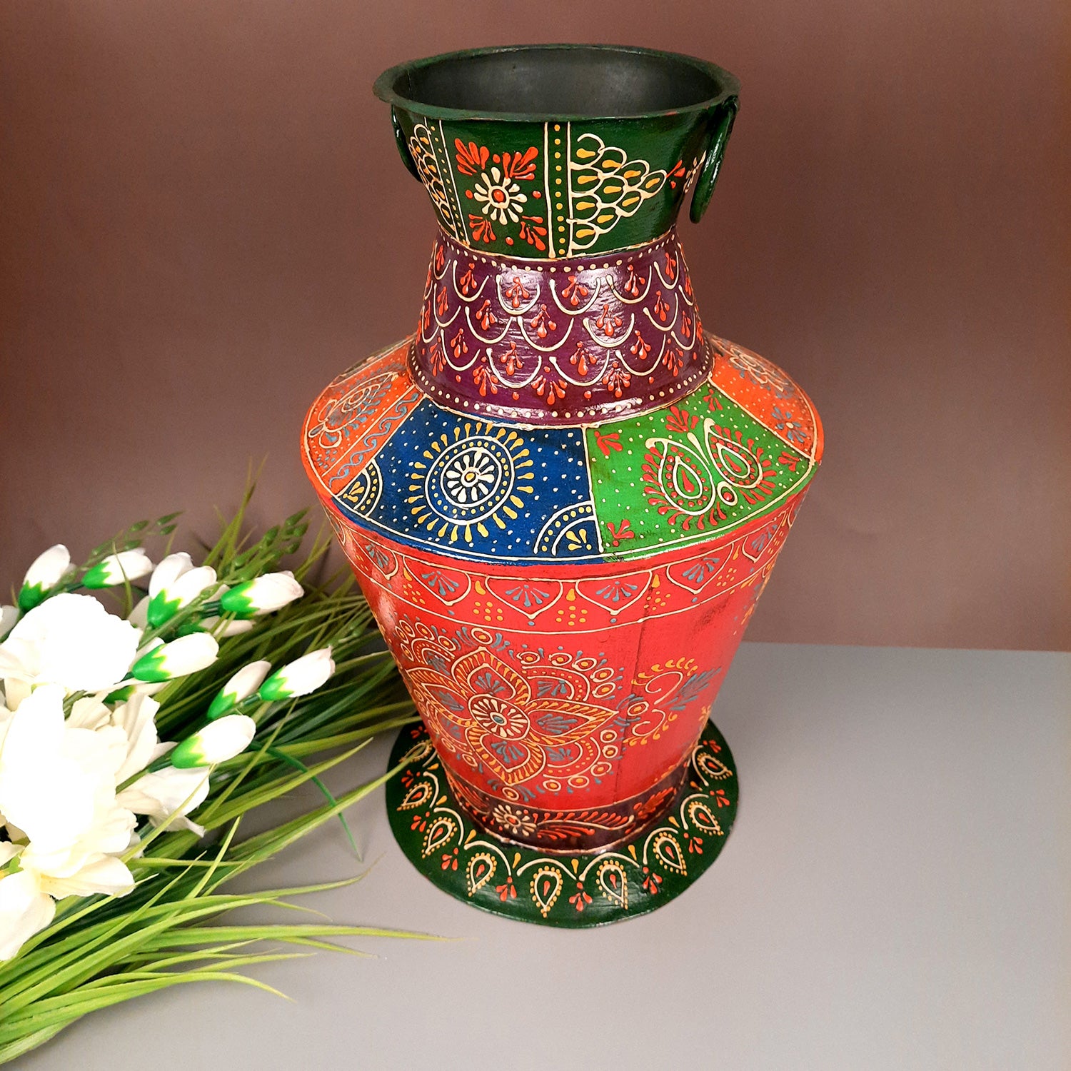 Metal Vase | Flower Vase For Living Room - 15 Inch - Apkamart
