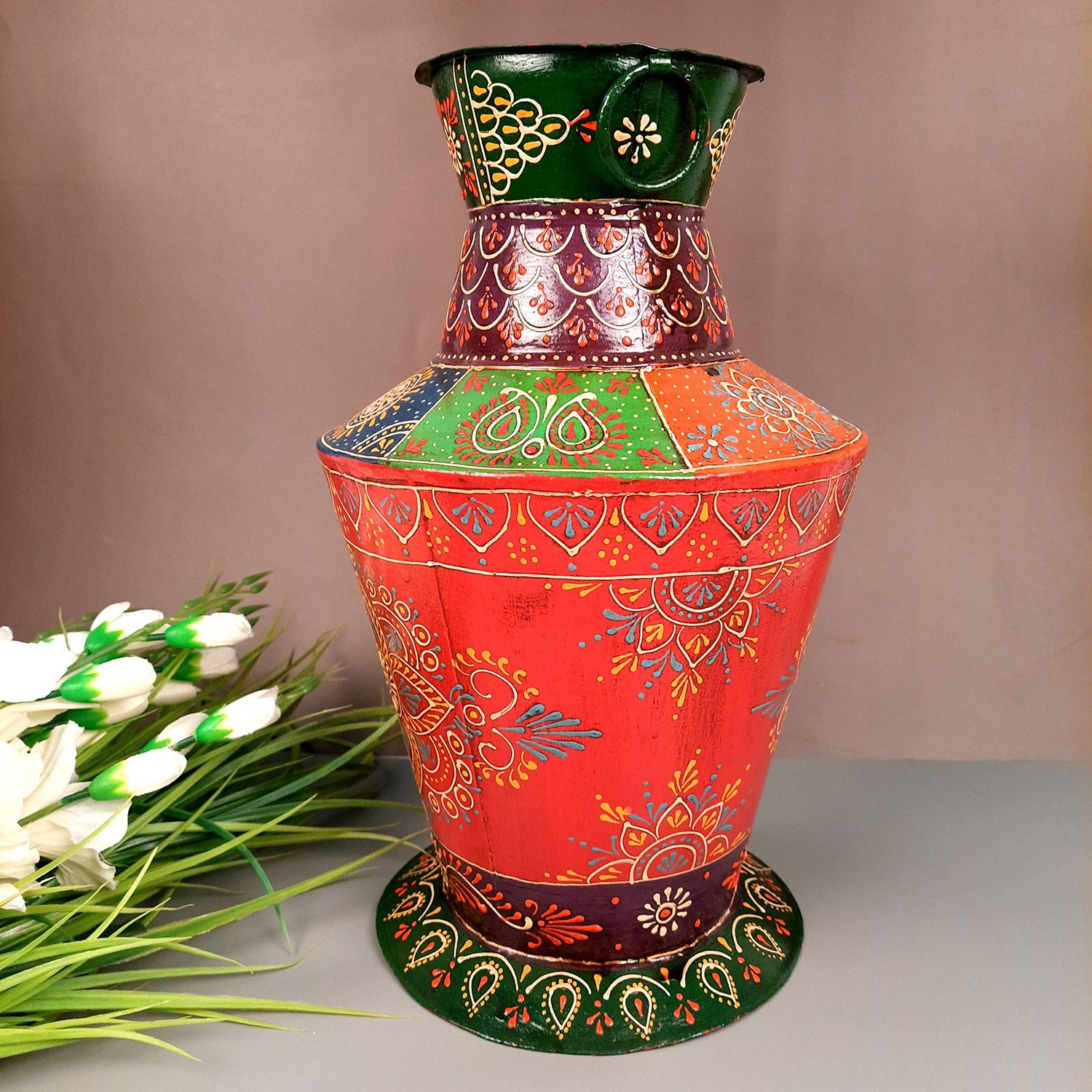 Metal Vase | Flower Vase For Living Room - 15 Inch - Apkamart