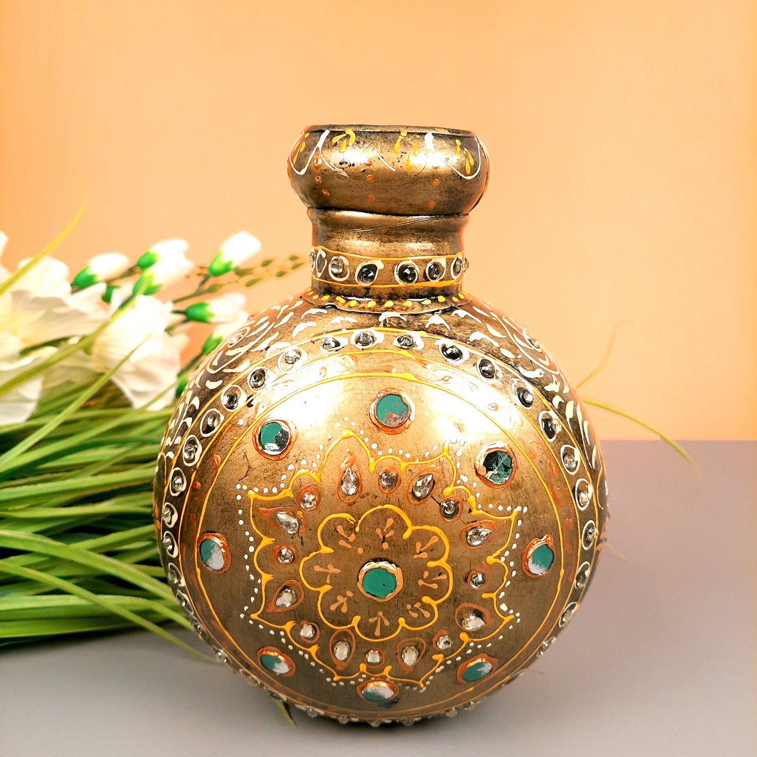 Handcrafted Decorative Pots & Designer Vases for Living Room, Table, Bedroom, Office & Home Décor | Stylish Modern Vase - 15 Inch (Set Of 2) - Apkamart #Style_Design 2