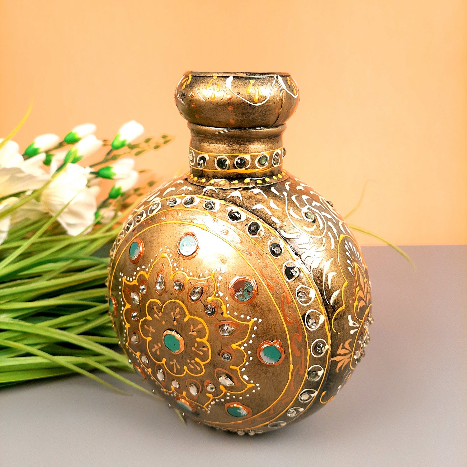 Handcrafted Decorative Pots & Designer Vases for Living Room, Table, Bedroom, Office & Home Décor | Stylish Modern Vase - 15 Inch (Set Of 2) - Apkamart #Style_Design 2