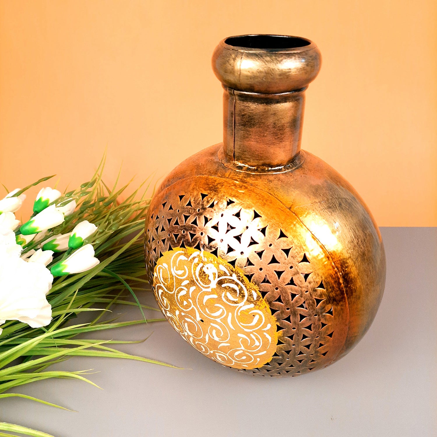 Flower Vase | Decorative Pot | Designer Flower Pot for Living Room, Table, Office, Bedroom & Home Decor | Stylish Modern Vase for Artificial Flower - 12 Inch - Apkamart #Style_Design 2