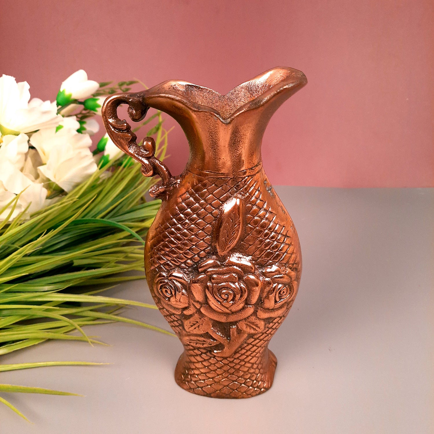 Flower Vase | Pots for Flowers - Metal - For Tabletop, Living Room, Home & Office Decoration | Centerpiece for Table Decoration |Vases for Gifts - 10 Inch