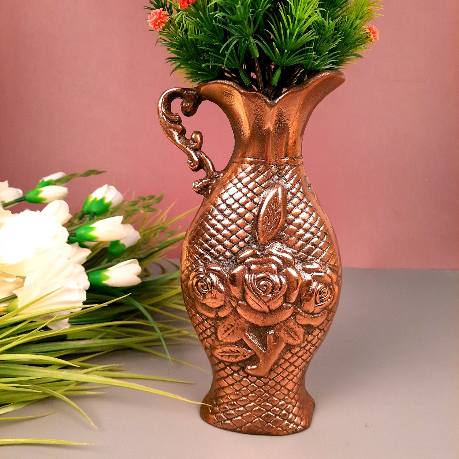 Flower Vase | Pots for Flowers - Metal - For Tabletop, Living Room, Home & Office Decoration | Centerpiece for Table Decoration |Vases for Gifts - 10 Inch