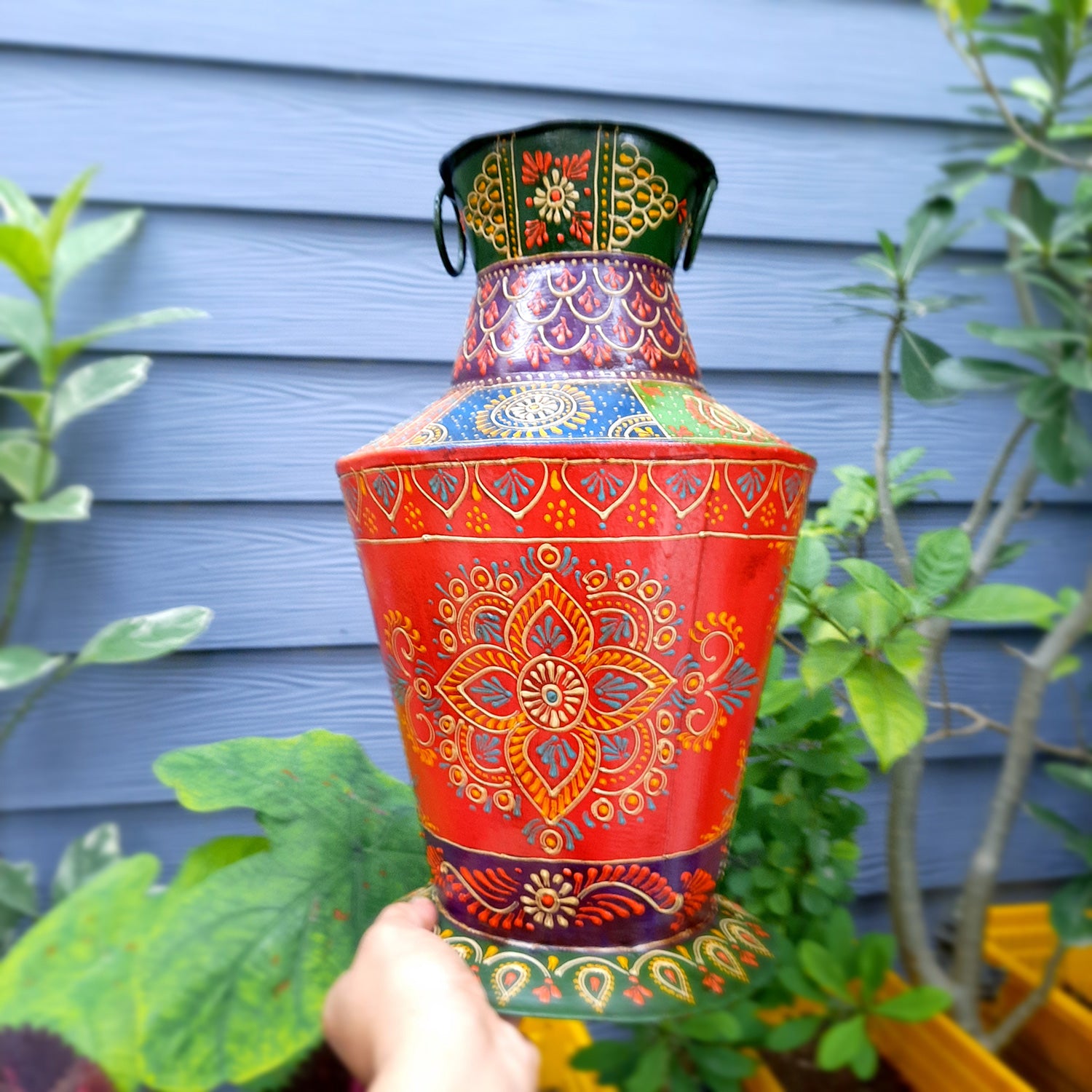 Metal Vase | Flower Vase For Living Room - 15 Inch - Apkamart