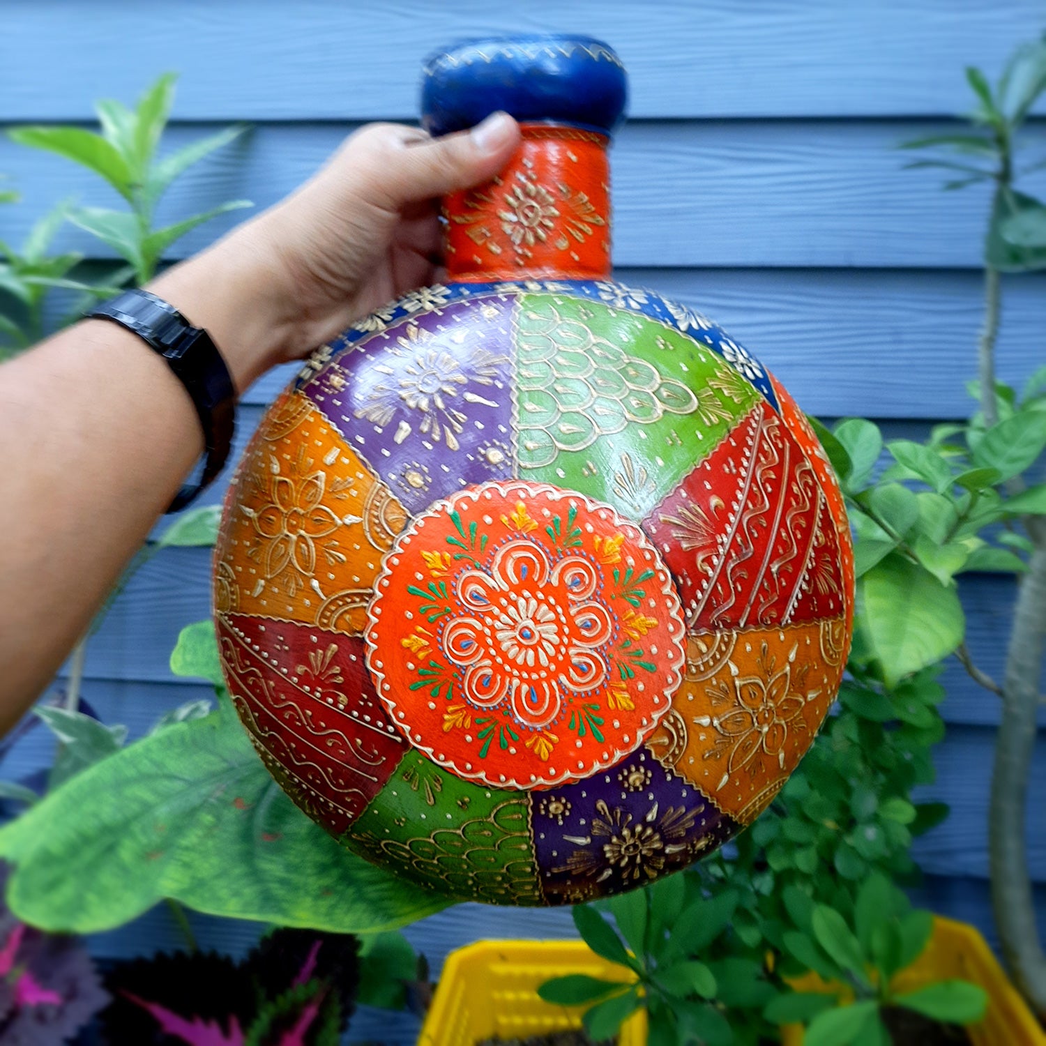 Flower Vase | Decorative Flower Pot | Handcrafted Pot for Home Decor, Living Room, Bedroom, Office & Gifting | Luxury Centerpiece Showpiece - 15 Inch - Apkamart #Style_Design 2