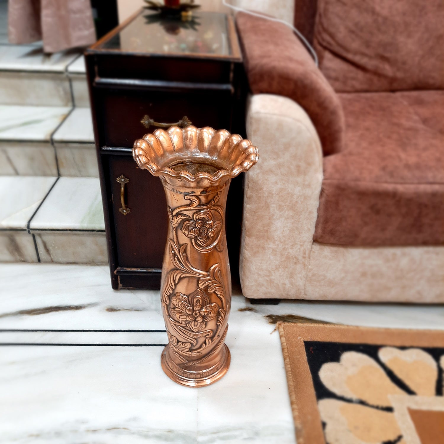Flower Vase Big | Flower Pot for Corners - Metal | Floor Vase - For Home, Living Room, Entrance, Office & Hall Decoration | House Warming & Festival Gift - 20 inch