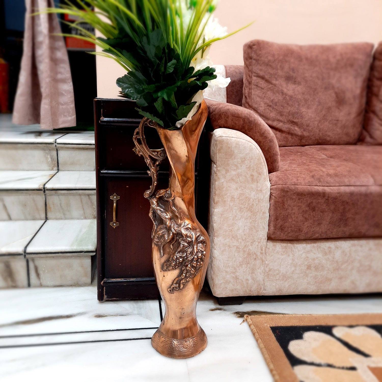 Flower pot | Big Corner Vase - For Living Room & Entrance Decor - 25 Inch - Apkamart