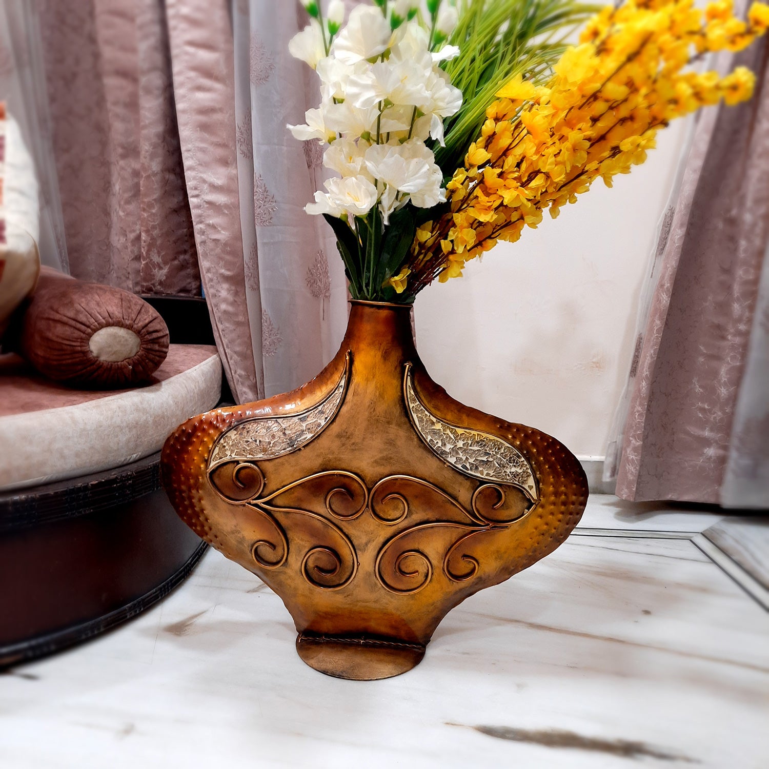 Floor Vase | Flower Pot Big - For Living Room, Home & Table Decor | house Warming Gift - (LxH - 26x21 Inch) - Apkamart