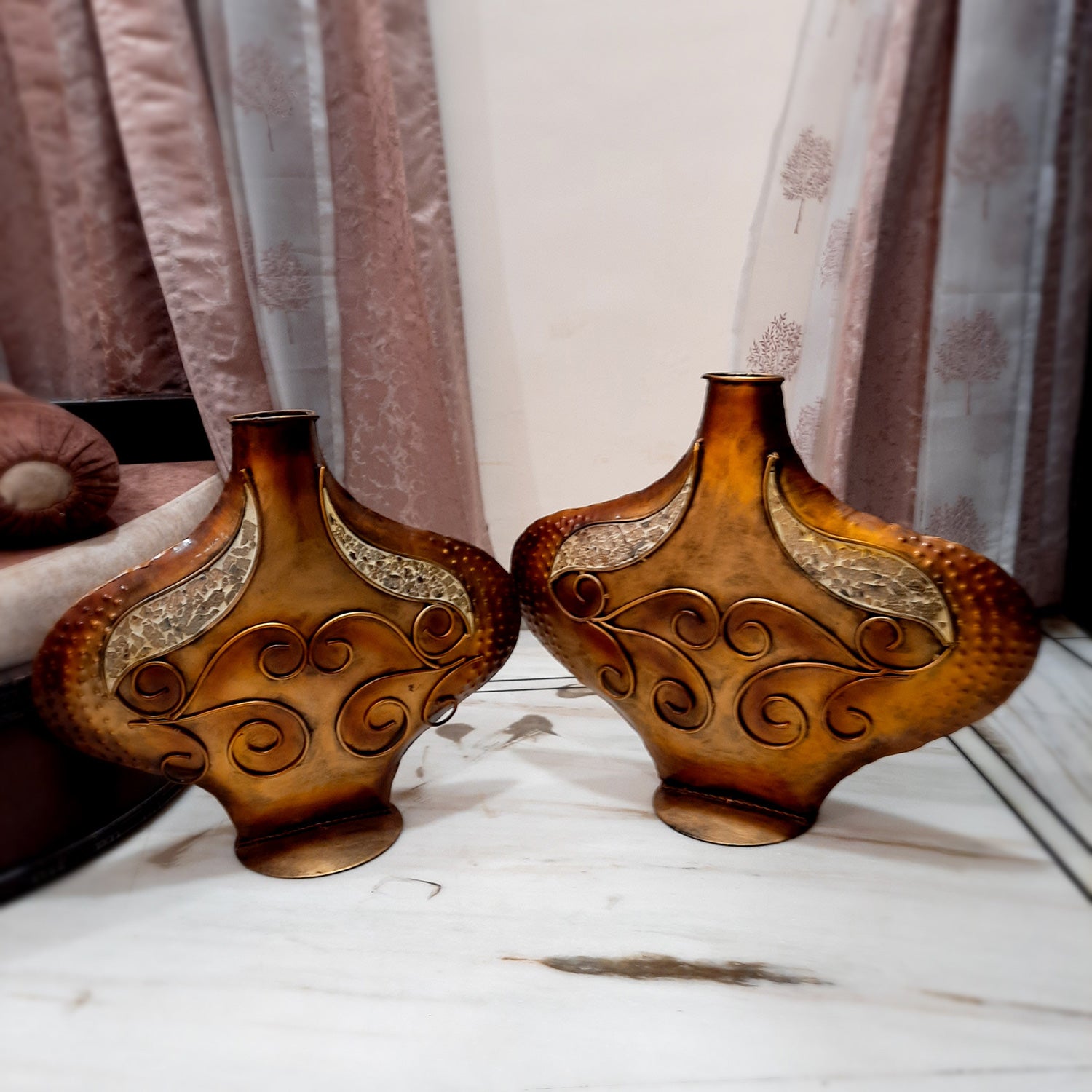 Vase Set | Flower Pot for Center Table | Vases For Living Room, Home Decoration, Office Decor & Gifts (Pack of 2) - Apkamart