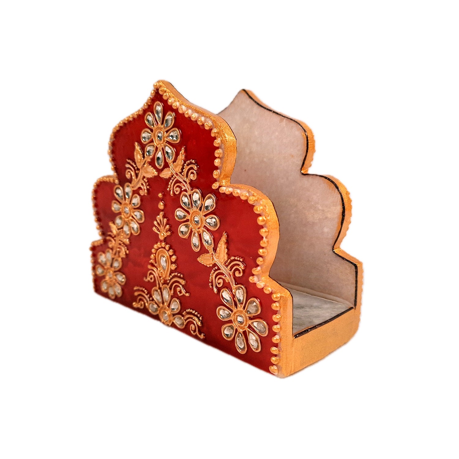 Tissue Paper Stand Marble | Napkin Holder | Tissue Dispenser Cum Holders with Intricate Handwork - For Home, Dining, Kitchen Decor & Gift - 5 Inch - Apkamart