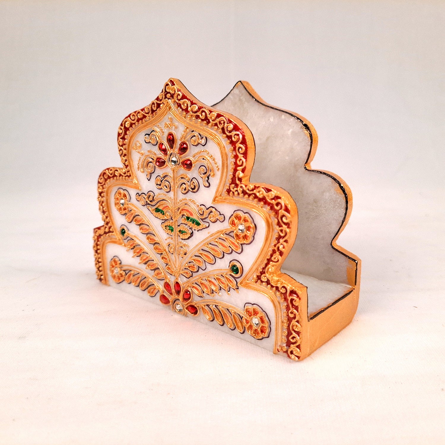 Marble Napkin Holder | Tissue Paper Stand Handcrafted | Tissue Dispenser for Home, Dining, Kitchen, and Center Table Decoration - 5 Inch - Apkamart