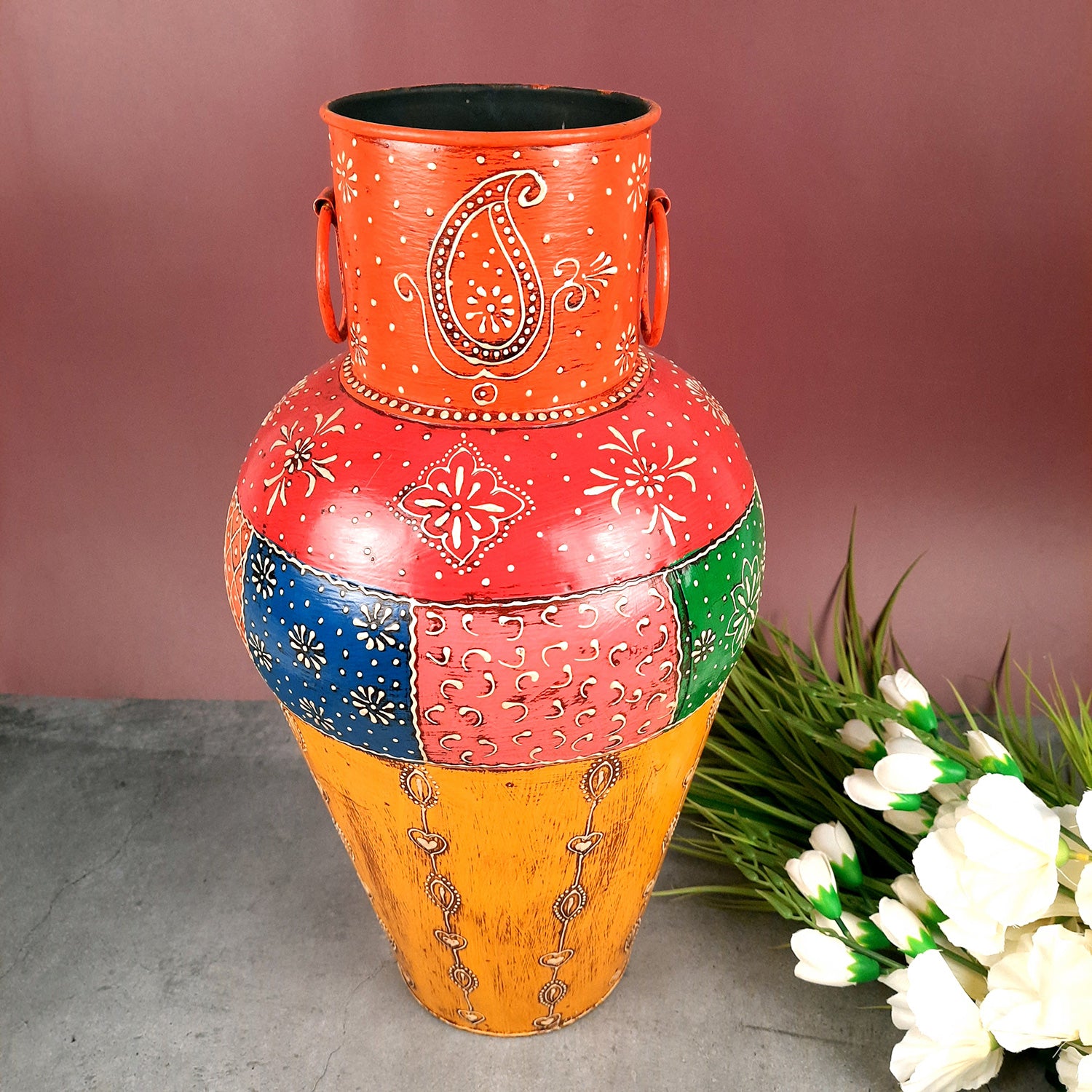 Big Flower Vase | Corner Vase - For Living Room & Hallway - 18 Inch - Apkamart