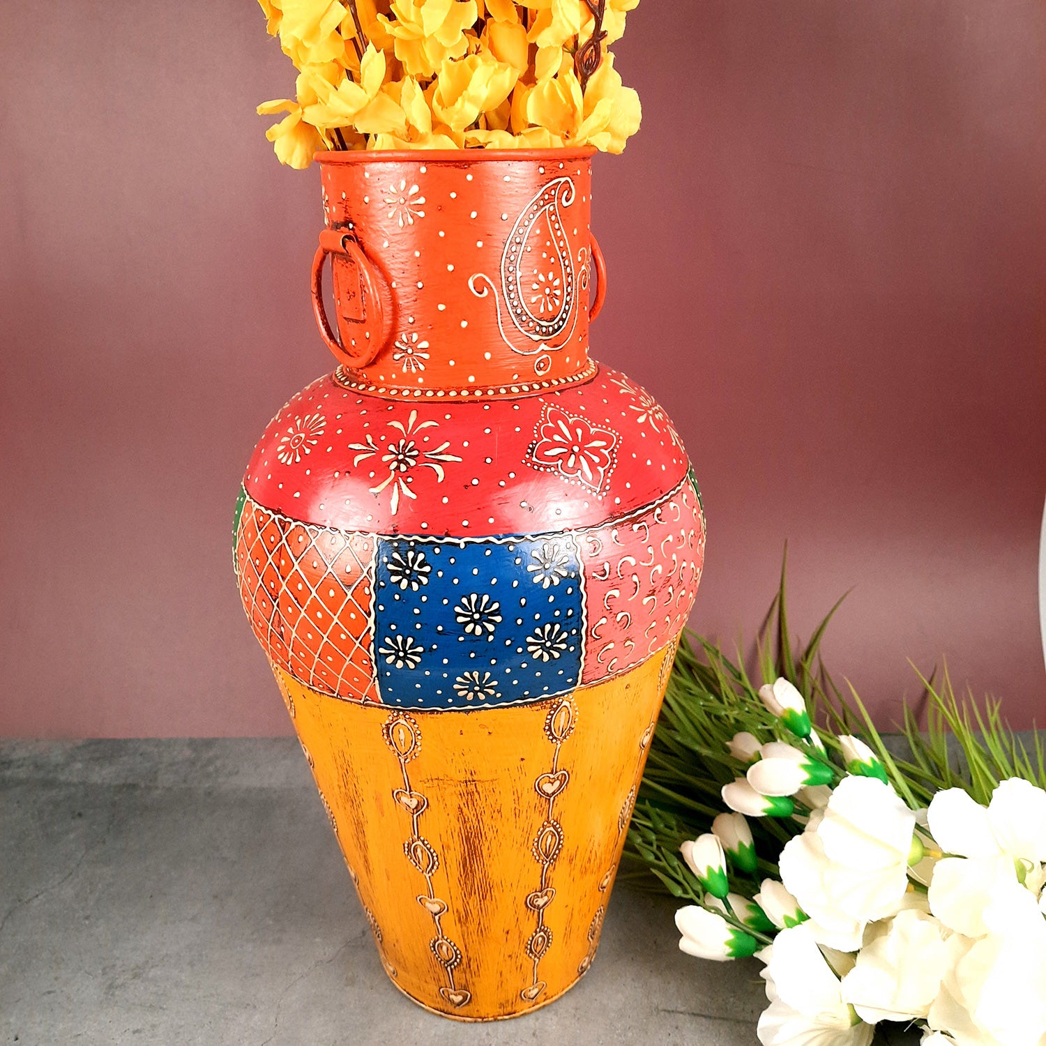 Big Flower Vase | Corner Vase - For Living Room & Hallway - 18 Inch - Apkamart