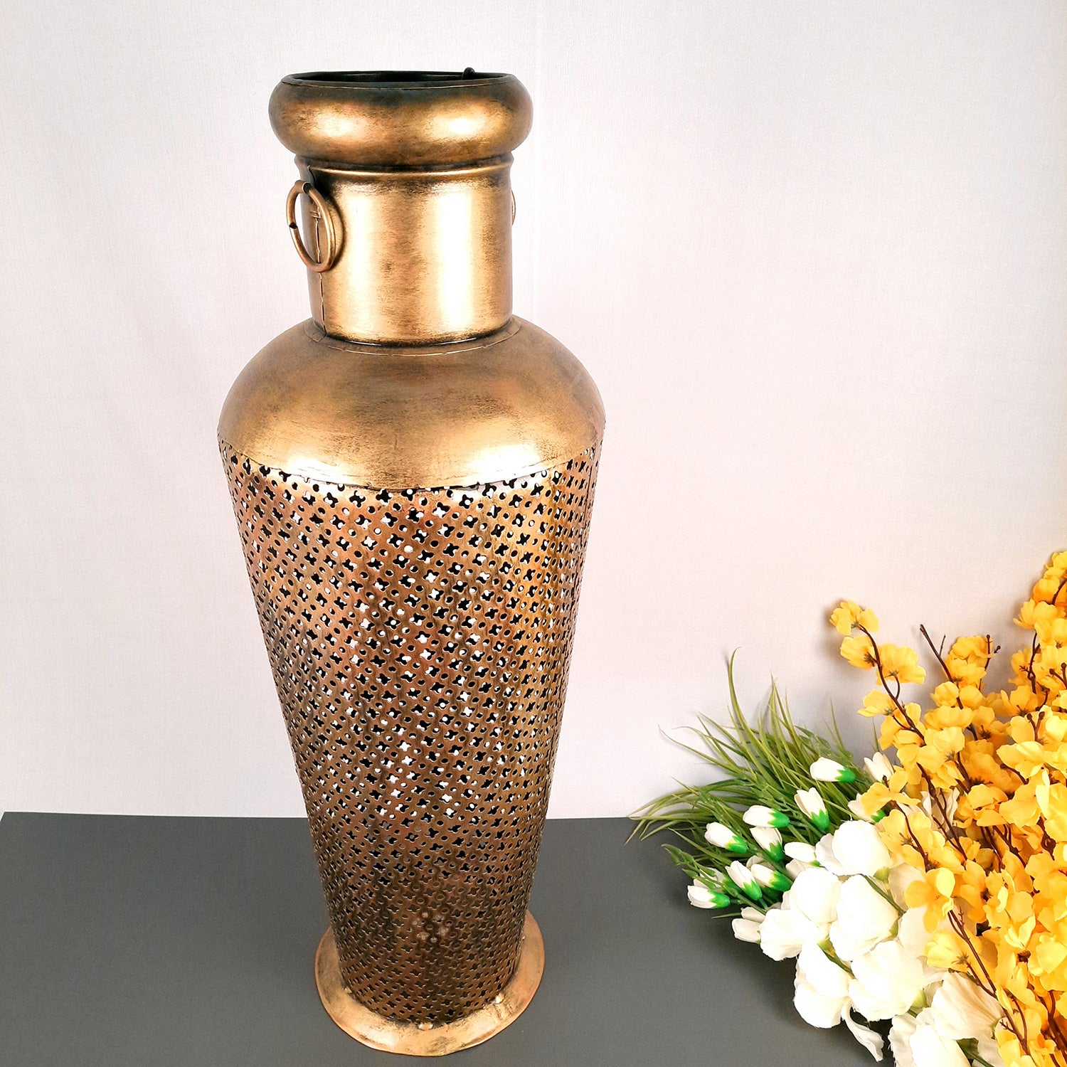 Vintage Vase With LED Light | Antique Vase Showpiece - for Living Room, Home, Corner Decor & Gift - 28 Inch - Apkamart