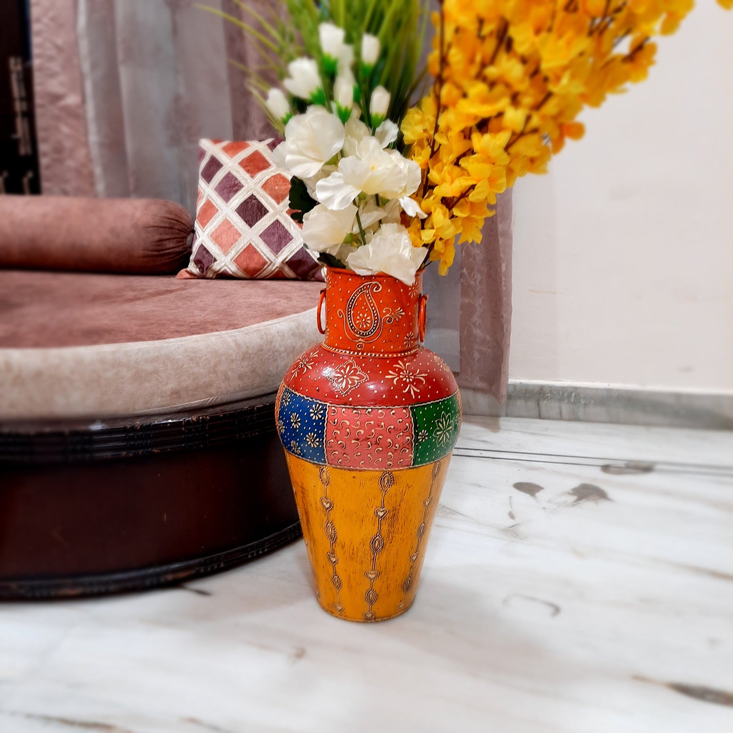 Big Flower Vase | Corner Vase - For Living Room & Hallway - 18 Inch - Apkamart
