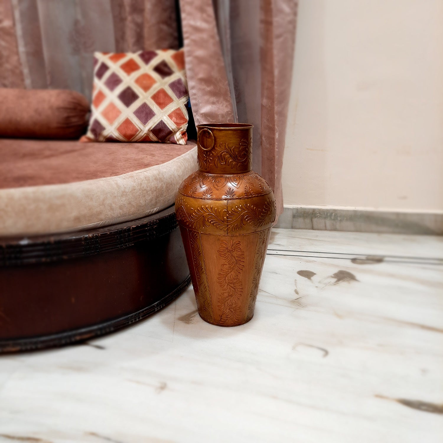 Vase Big | Flower Pot Metal - for Living Room, Home, Corner Decor, Hall-Way & Gifts - 18 Inch - Apkamart