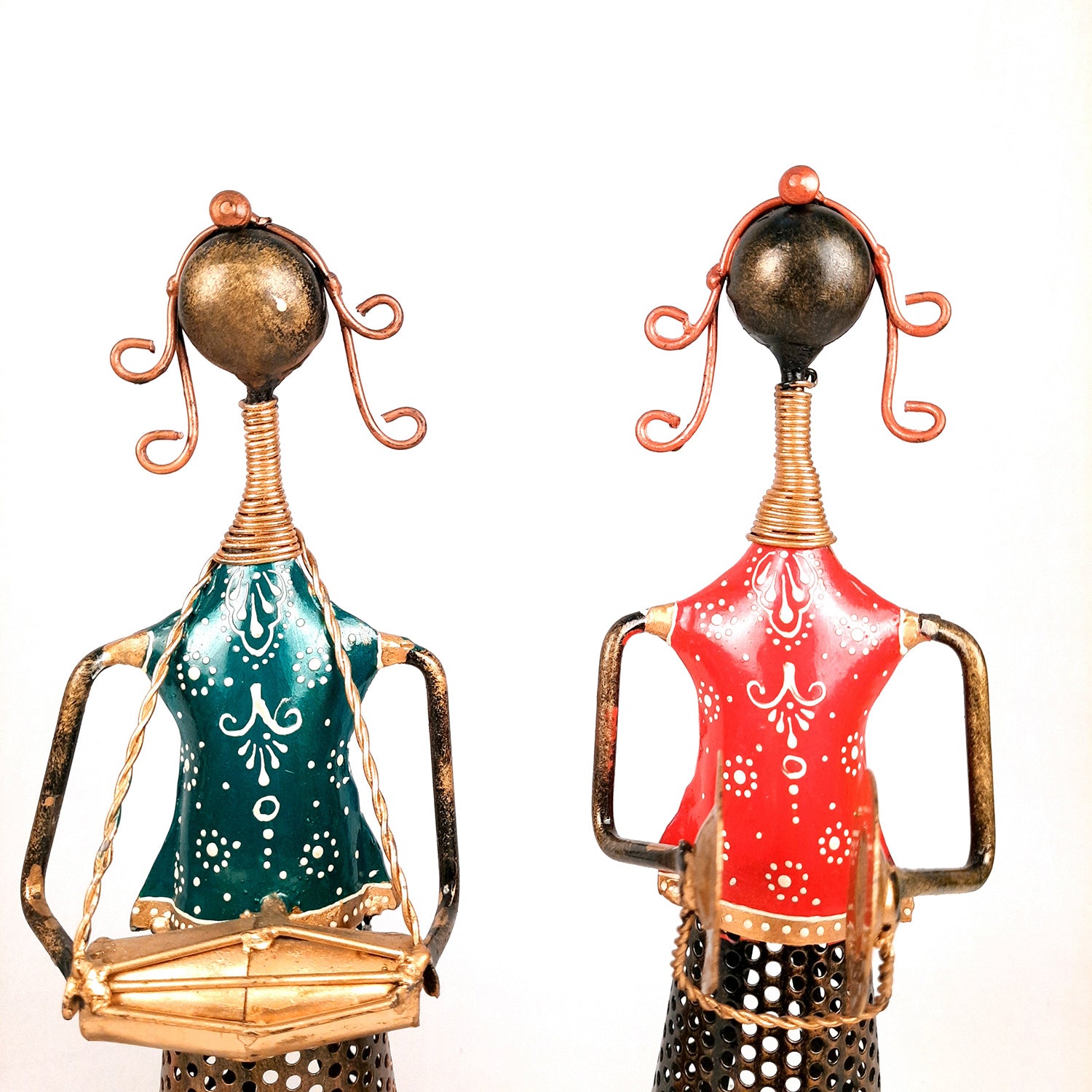 Tealight Holder - Musician Design | T Light Candle Holder - For Table & Shelf Decor - 14 inch (Set of 3) - Apkamart