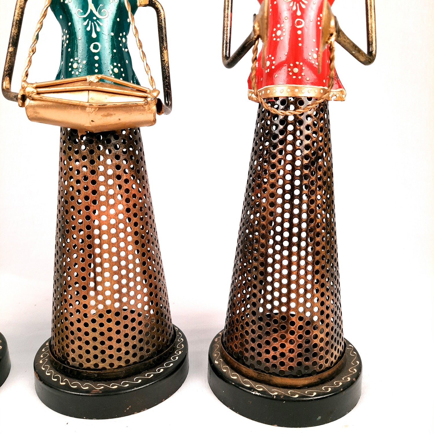 Tealight Holder - Musician Design | T Light Candle Holder - For Table & Shelf Decor - 14 inch (Set of 3) - Apkamart